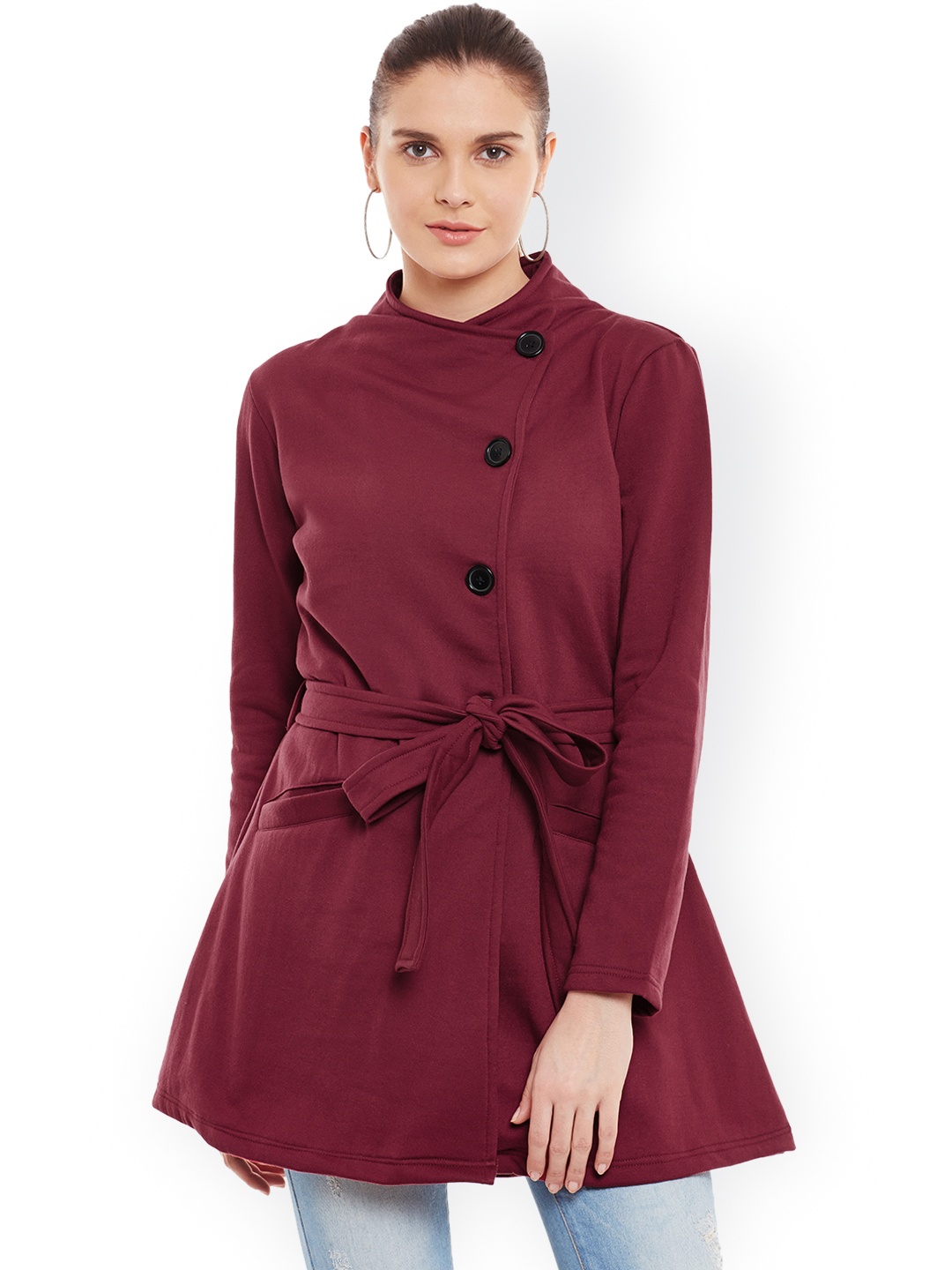 

Belle Fille Maroon Overcoat