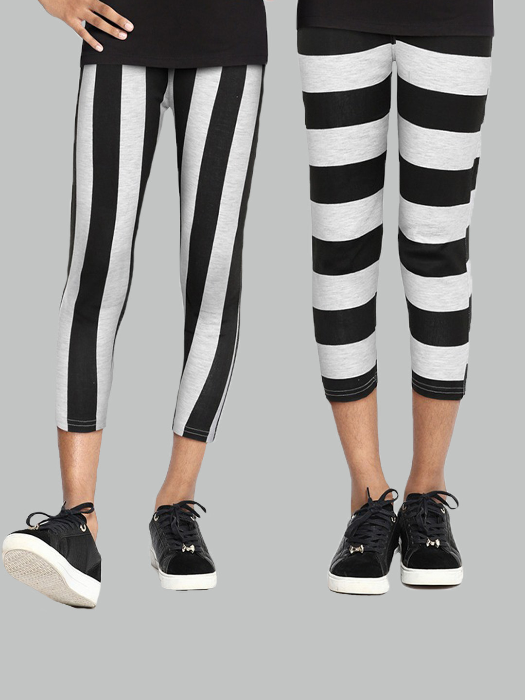 

SEYBIL Girls Pack Of 2 Printed Capris, White