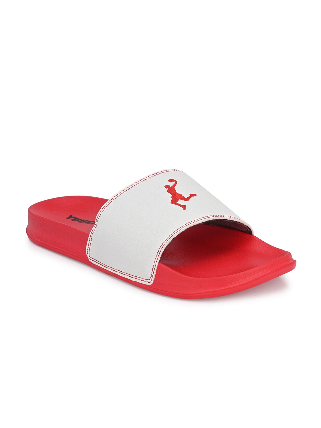 

Yuuki Men White & Red Printed Sliders