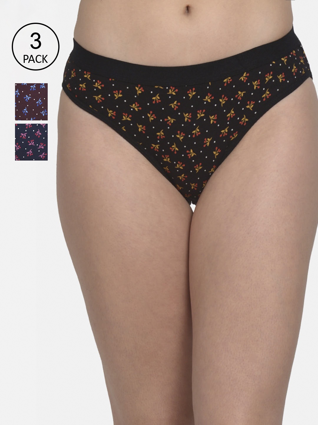 

mod & shy Women Pack Of 3 Assorted Basic Briefs MU1848586