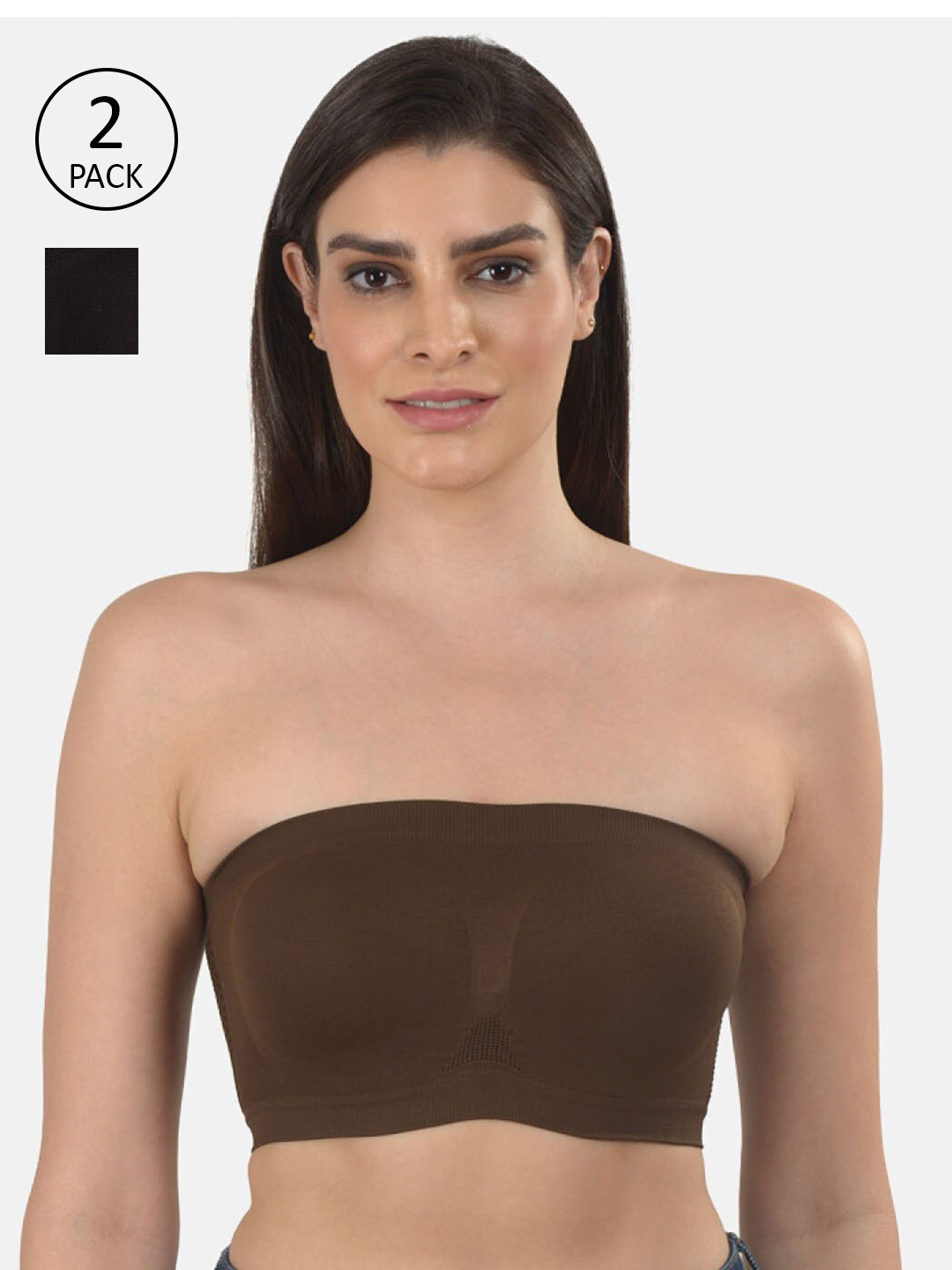 

mod & shy Pack of 2 Solid Bandeau Bra, Assorted