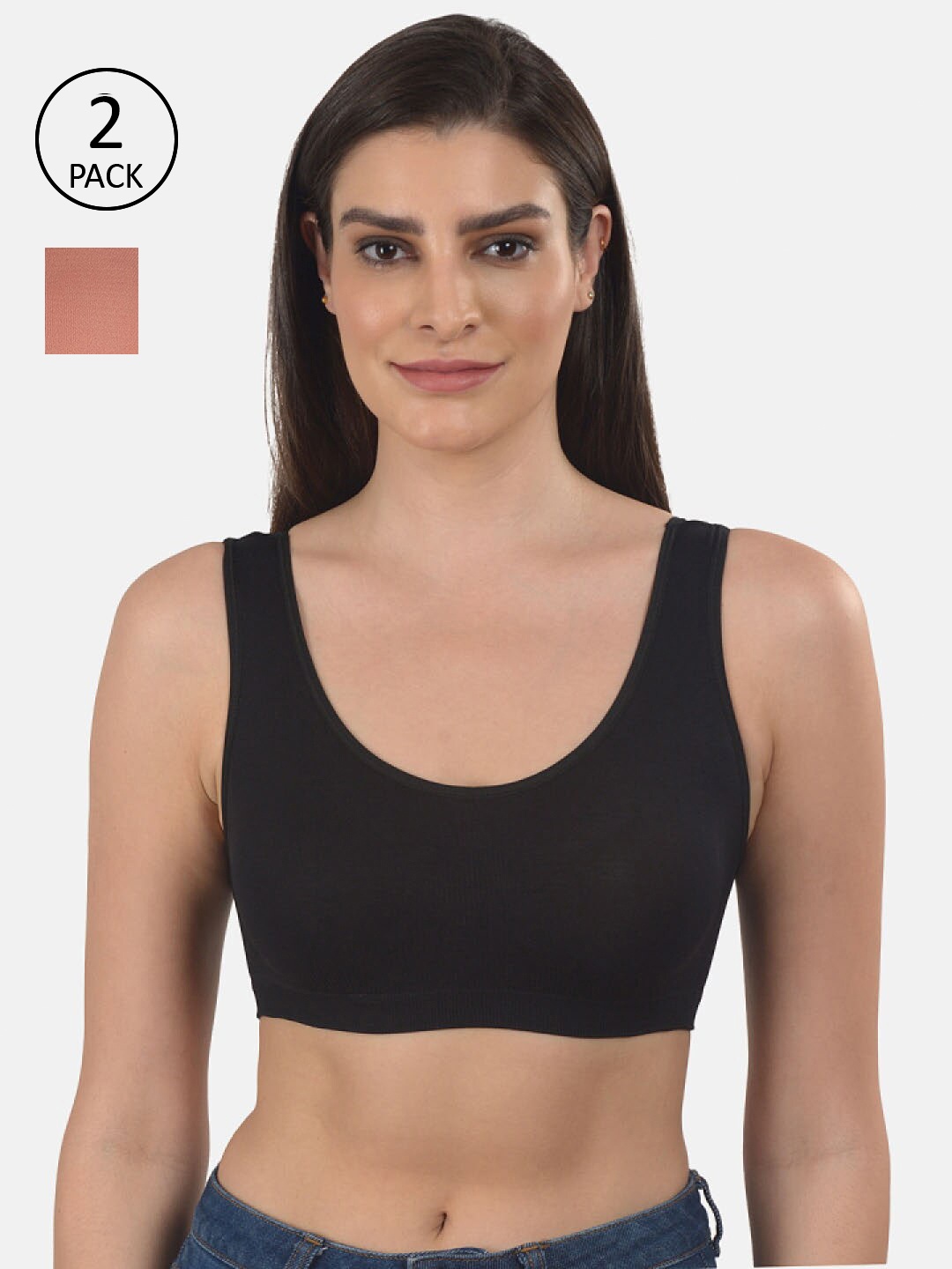 

mod & shy Pack of 2 Assorted Non Wired Full Coverage Beginners Bra
