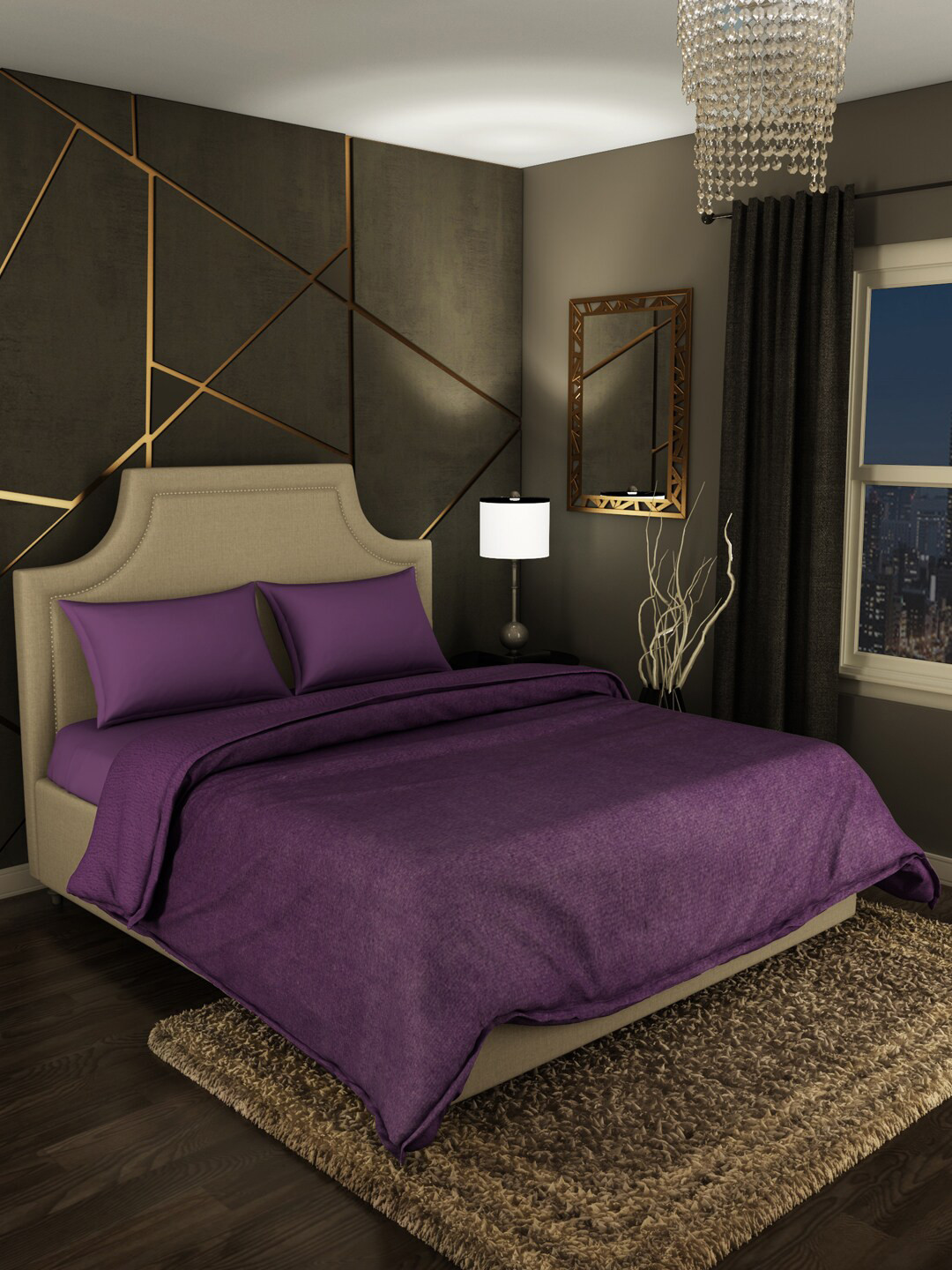 

SPACES Violet AC Room 450 GSM Double Bed Blanket