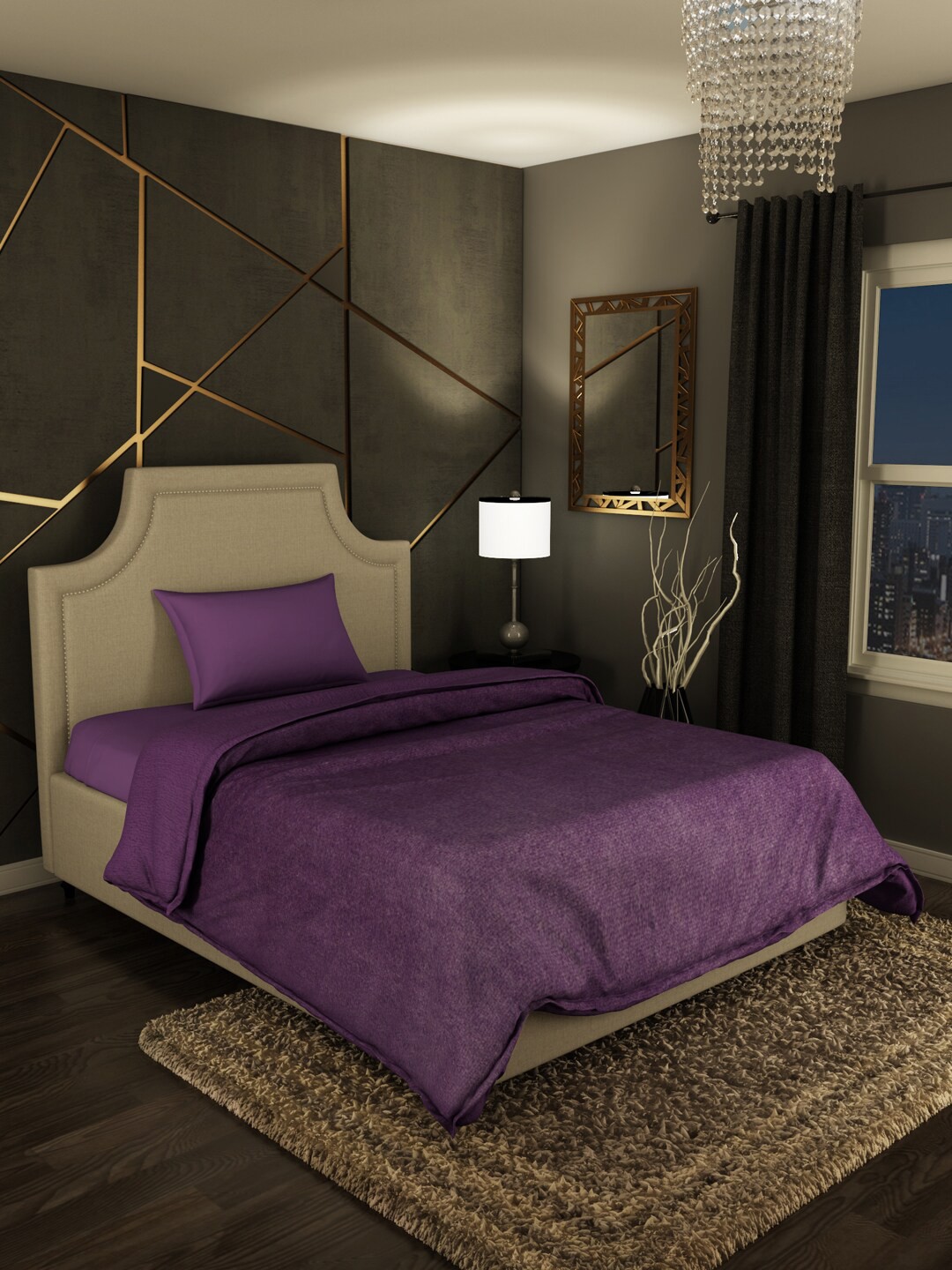 

SPACES Violet AC Room 450 GSM Single Bed Blanket