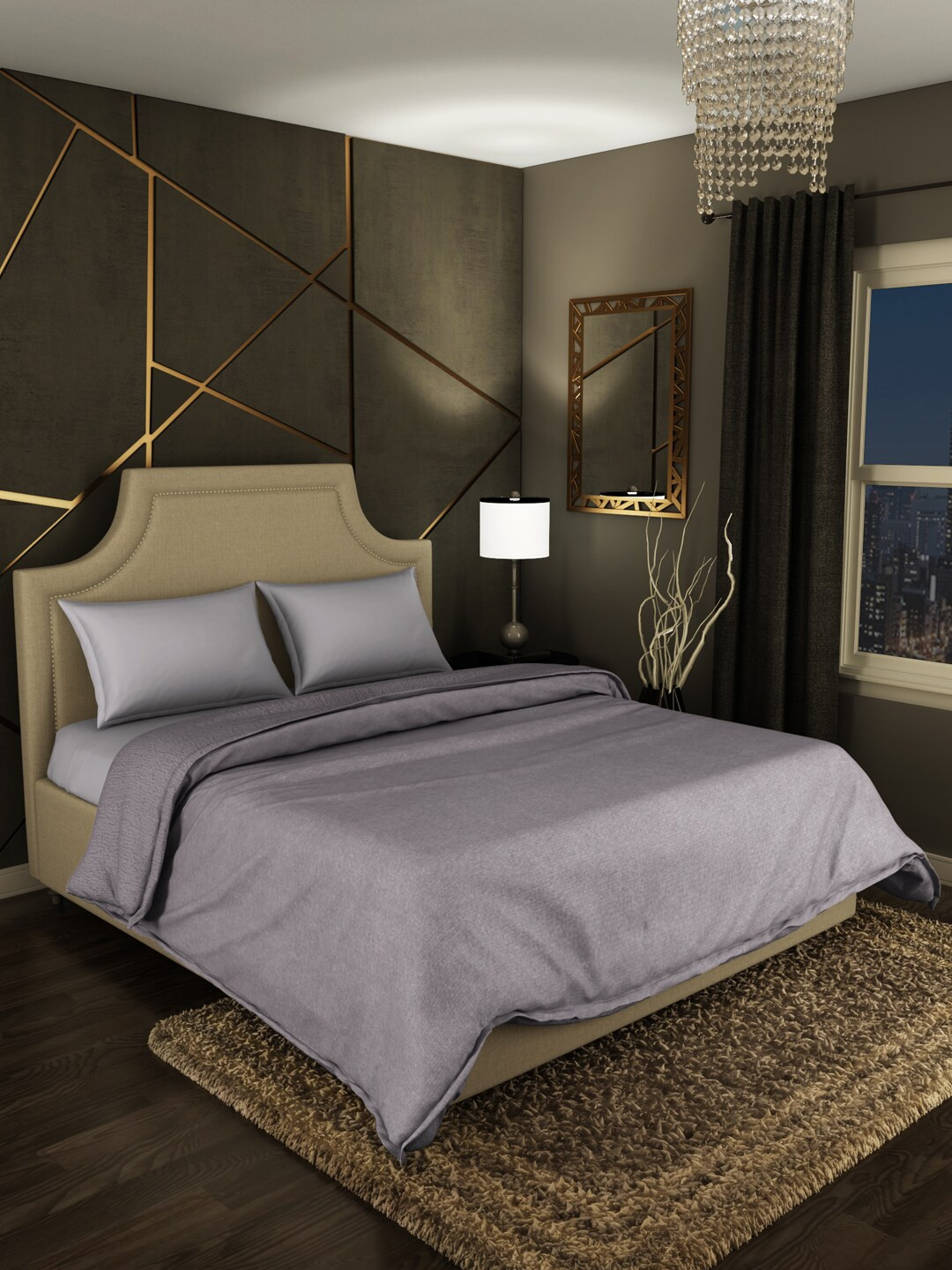 

SPACES Violet AC Room 450 GSM Double Bed Layer Feather Touch Blanket