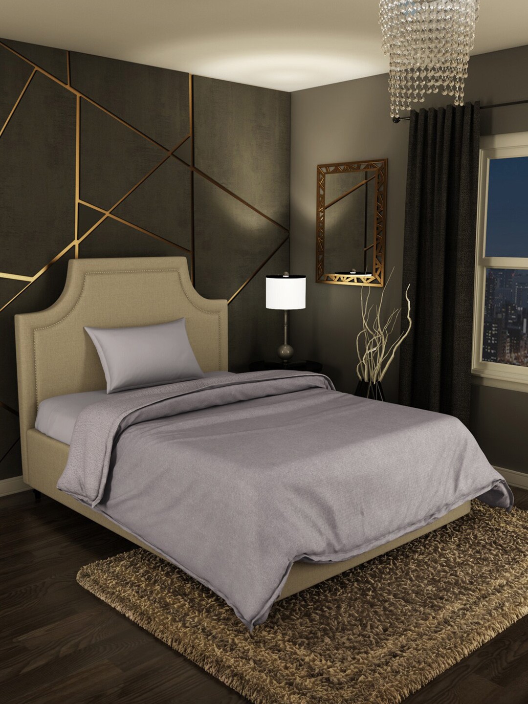 

SPACES Violet Solid 450 GSM AC Room Single Bed Blanket
