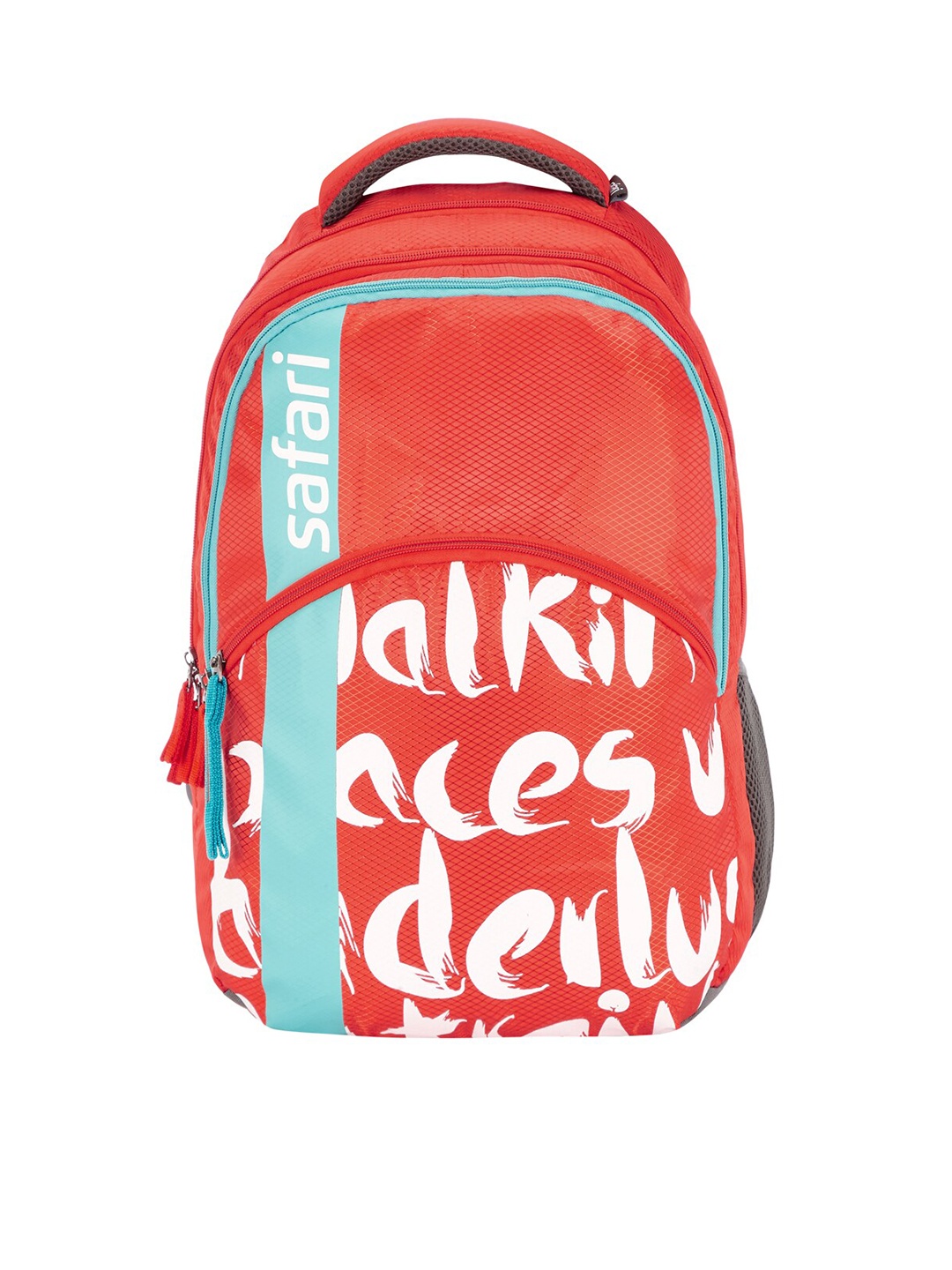 

Safari Unisex Red & White Typography Backpack with Hip Strap