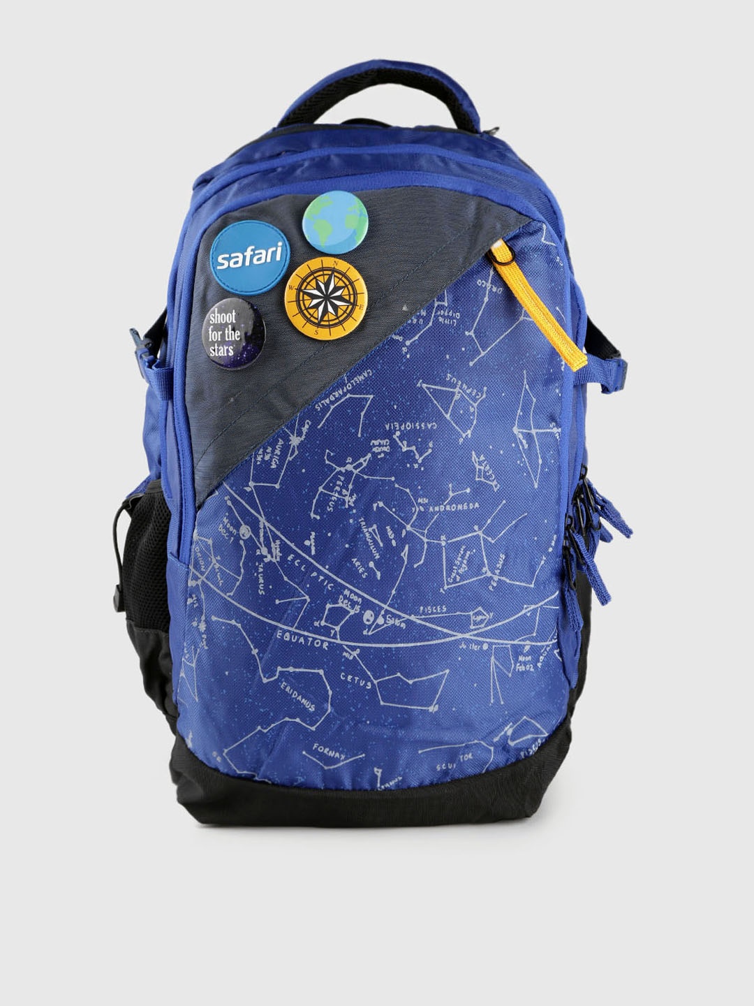 

Safari Unisex Blue & Grey Printed Backpack