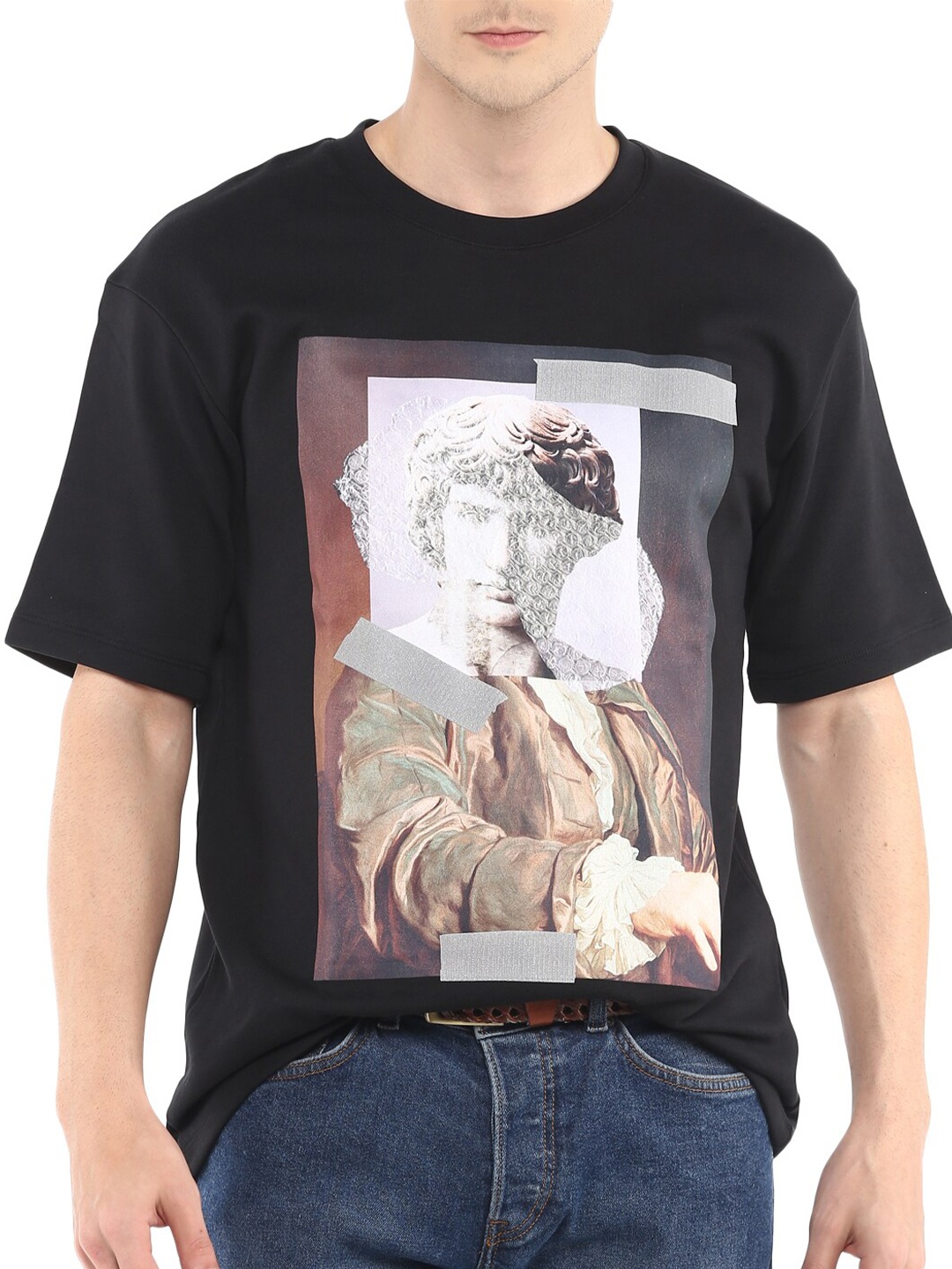 

HUGO Men Black Printed T-shirt