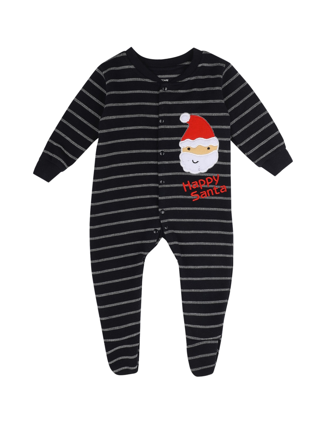 

Bodycare Boys Navy Blue Cotton Striped Rompers