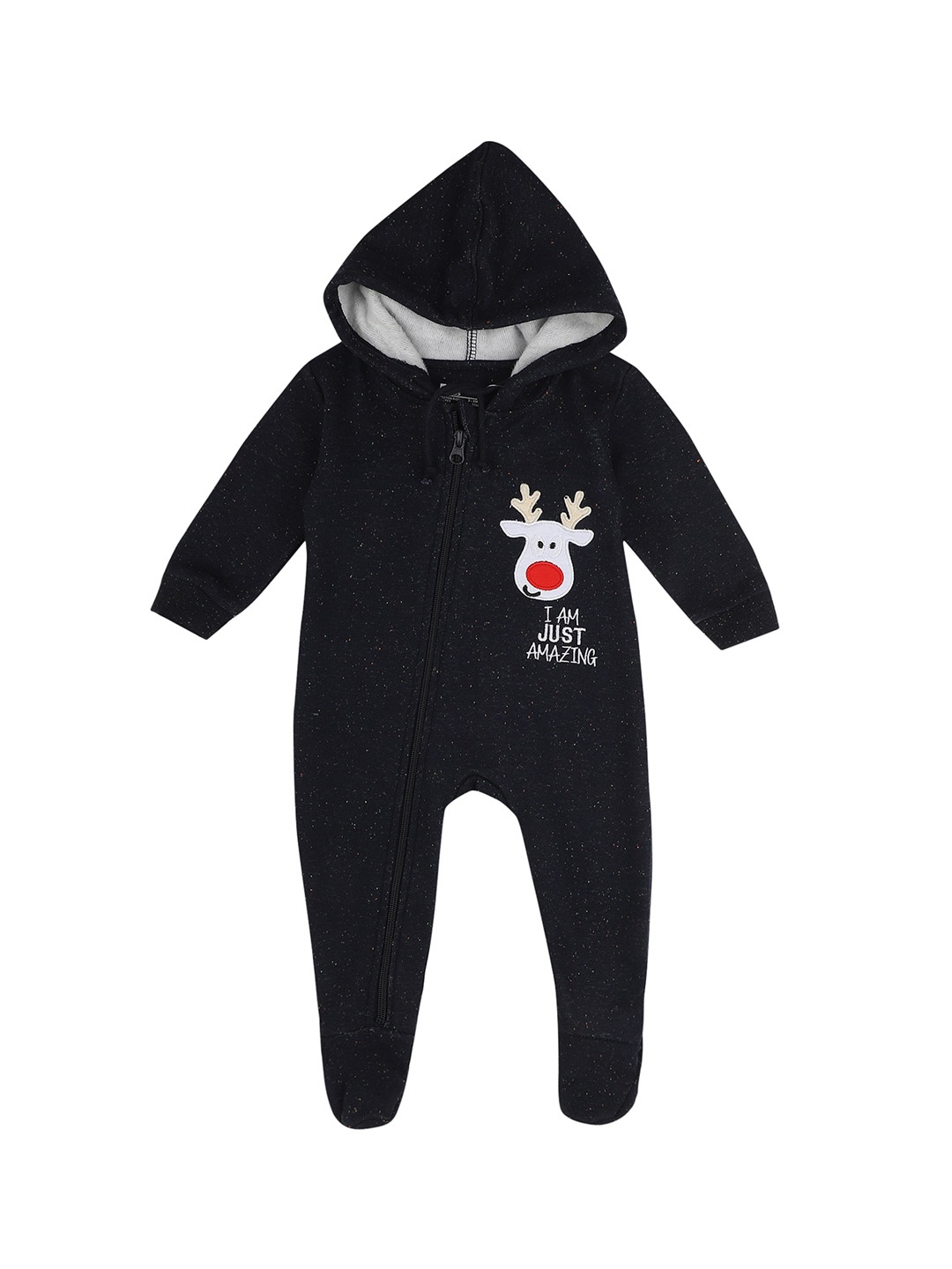 

Bodycare Infants Boys Navy-Blue & White Printed Cotton Sleepsuits
