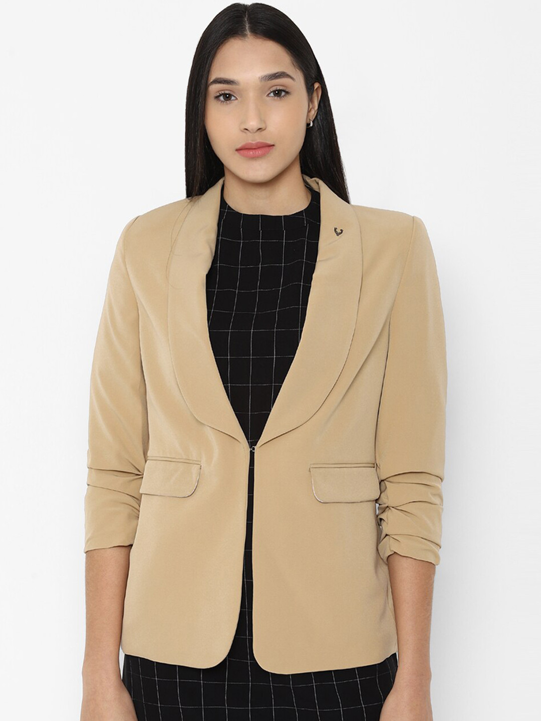 

Allen Solly Woman Women Beige Single Breasted Blazer