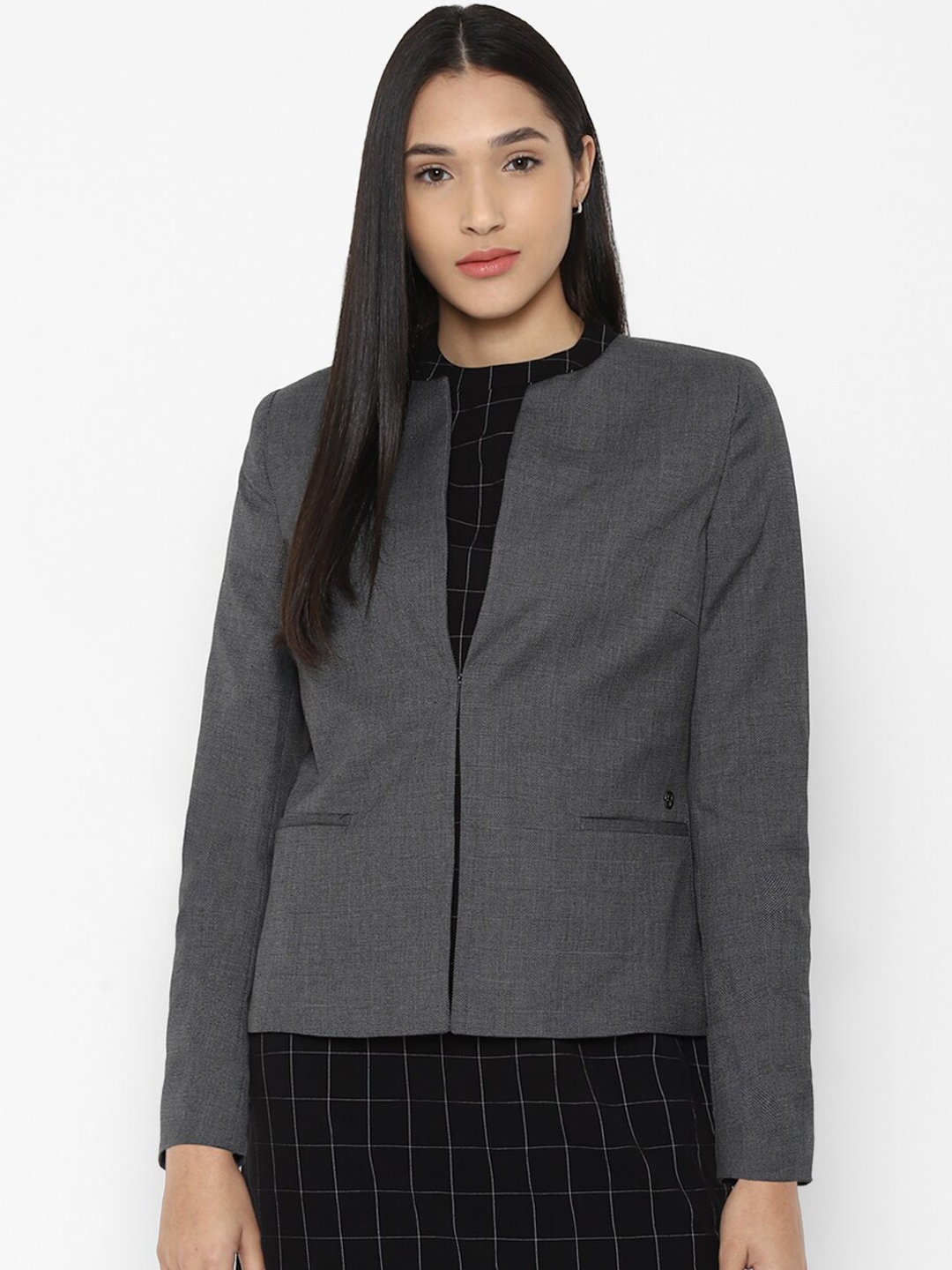 

Allen Solly Woman Women Grey Self Design Formal Blazer