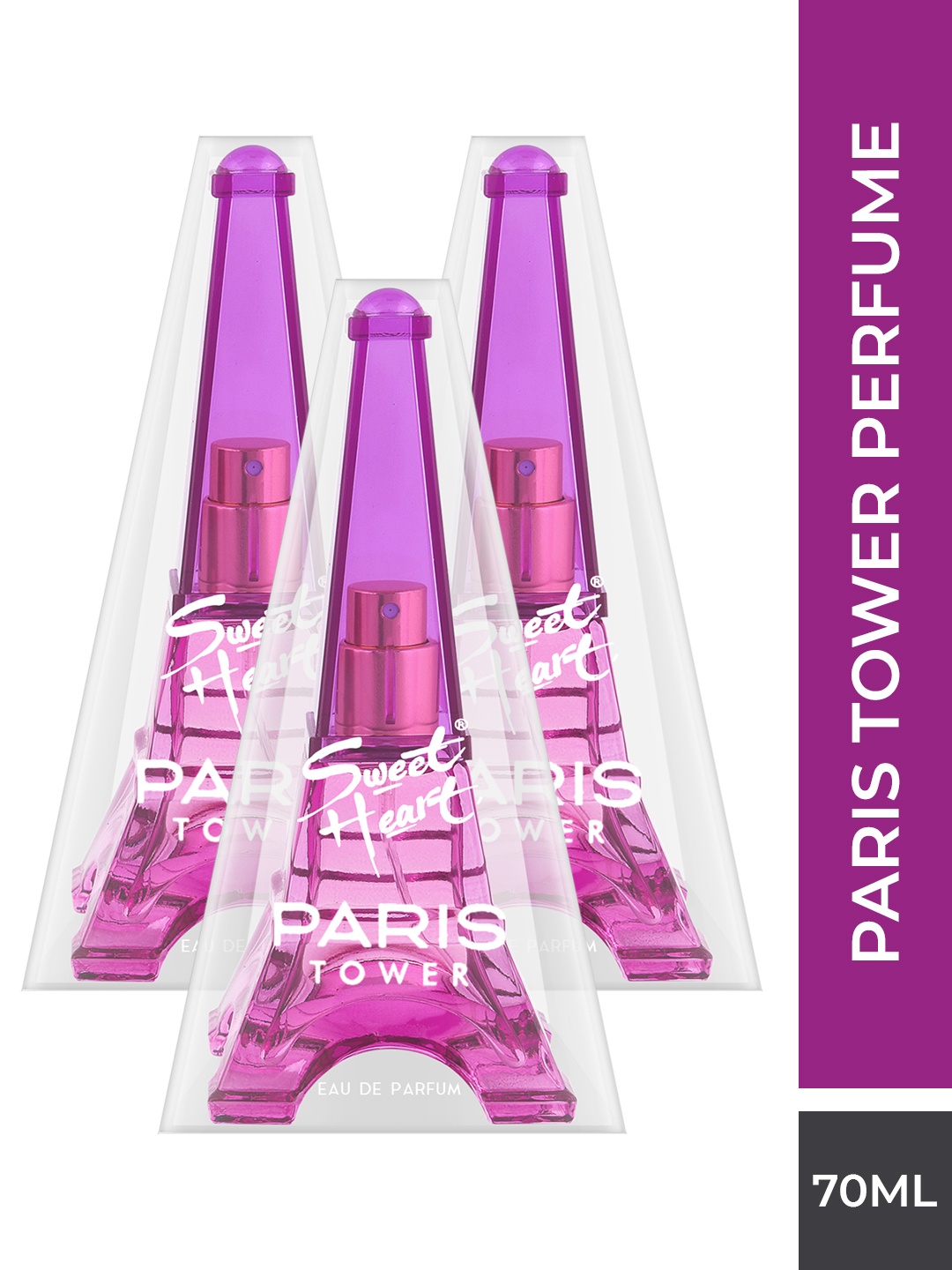 

Sweetheart Set of 3 Orchid Purple Paris Tower Eau De Parfum 70ml Each