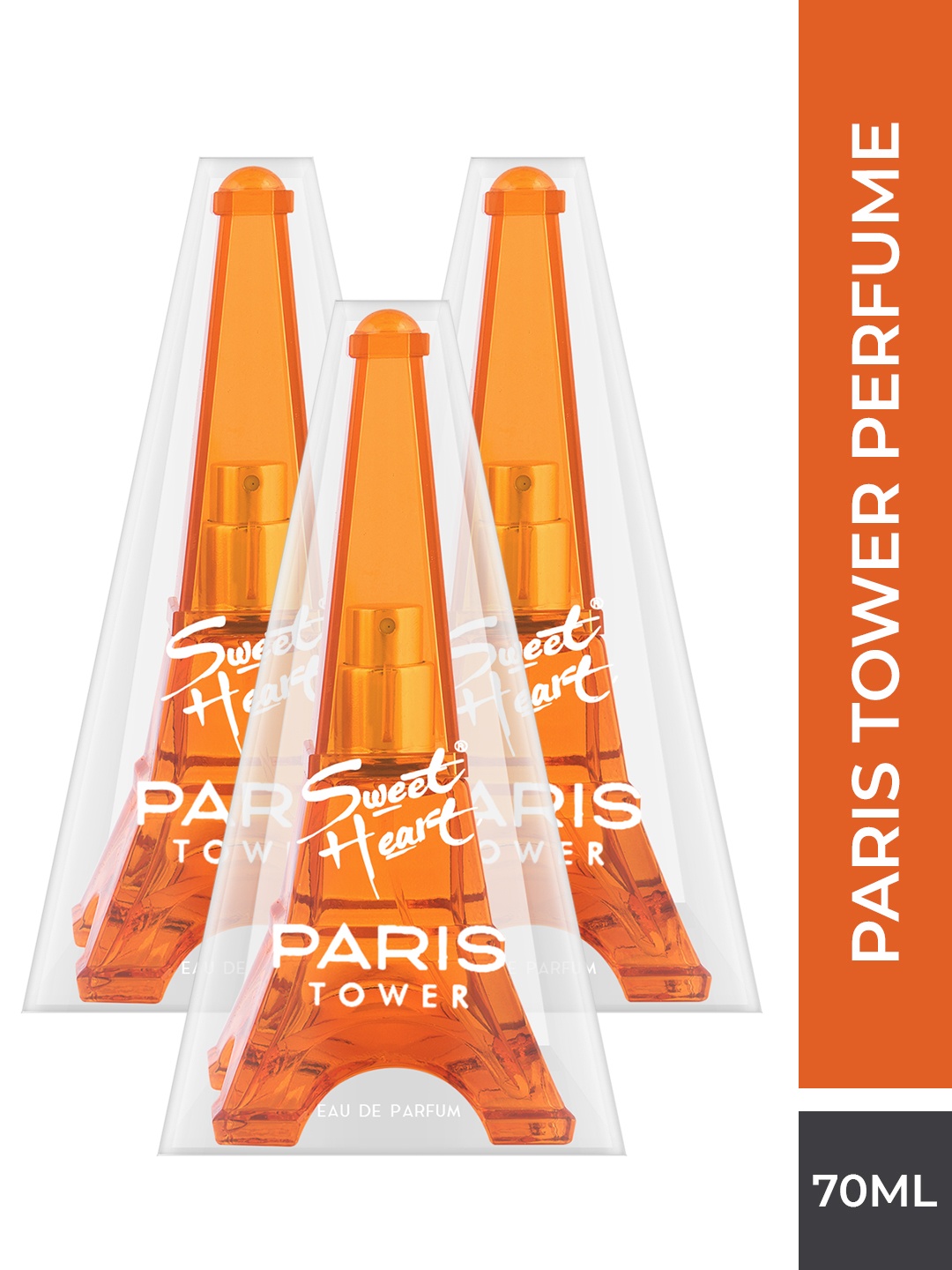 

Sweetheart Set of 3 Paris Tower Eau De Parfum 210ml, Orange