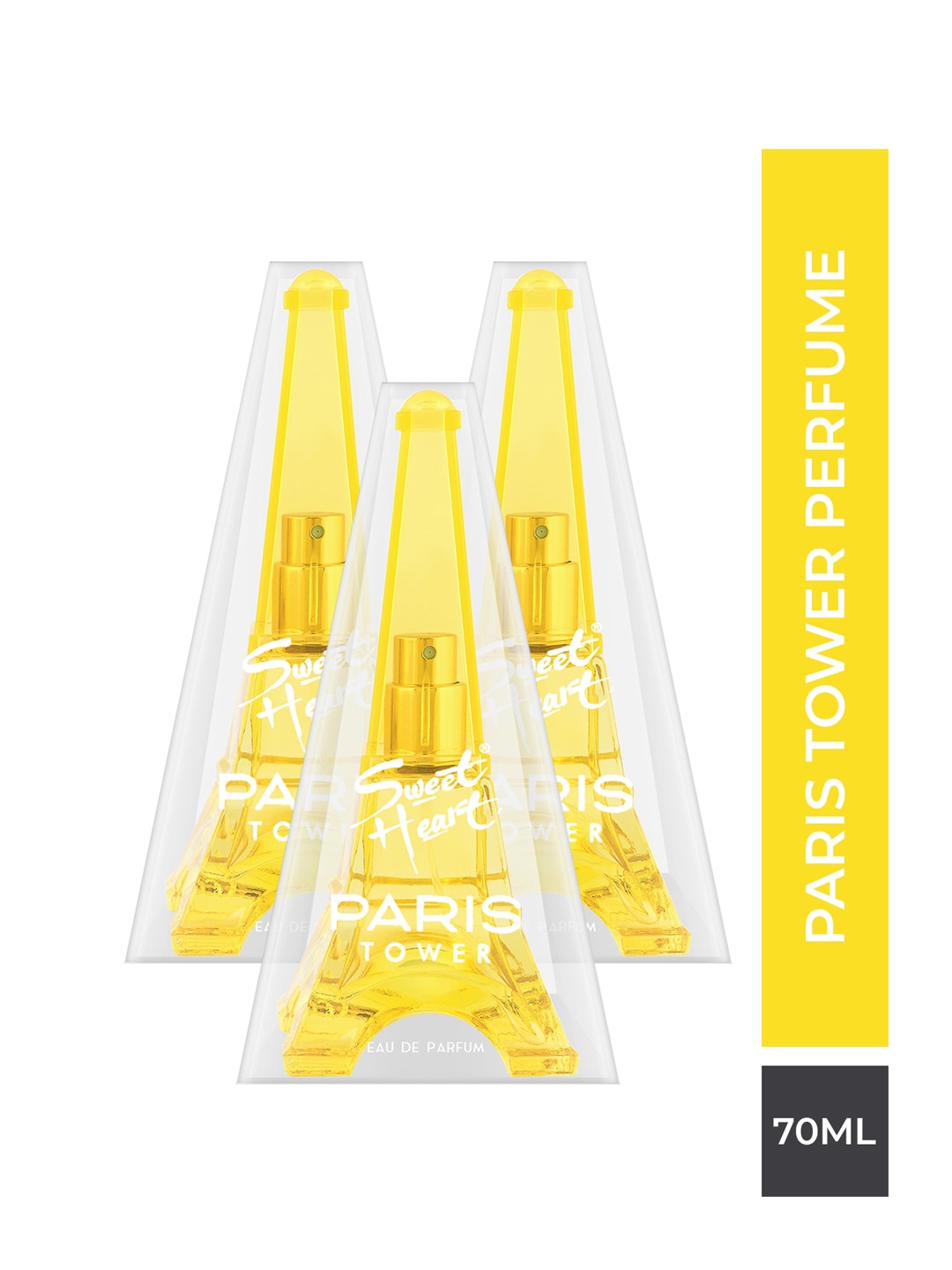 

Sweetheart Yellow Pack Of 3 Paris Tower Eau De Parfum 70ml Each