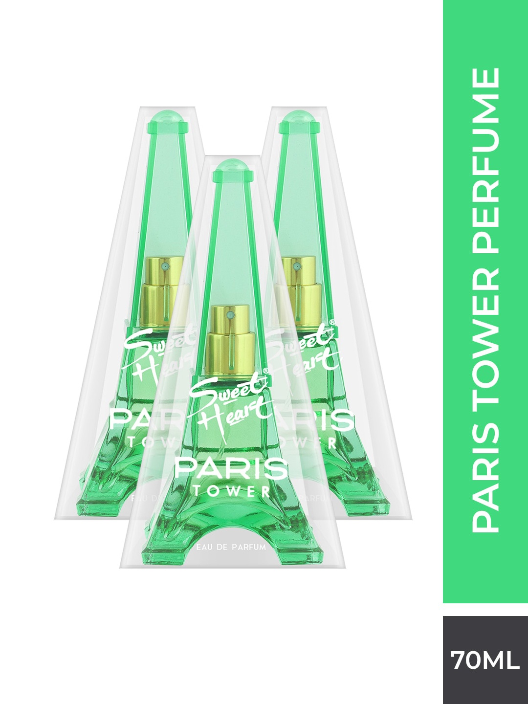 

Sweetheart Unisex Set Of 3 Green Paris Tower Eau De Perfume 210ml