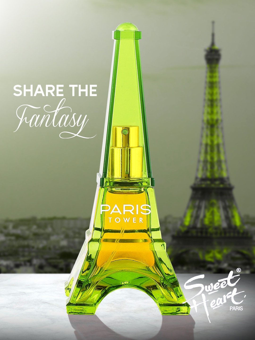 

Sweetheart Set Of 3 Paris Tower Eau De Parfum 70ml each, Green