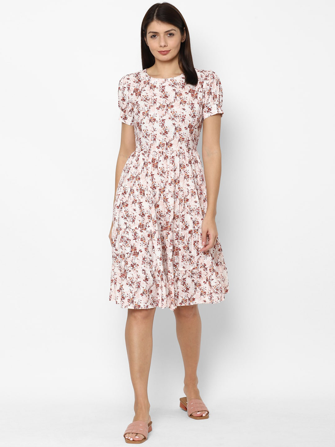 

Allen Solly Woman Women White & Pink Floral Fit & Flare Dress