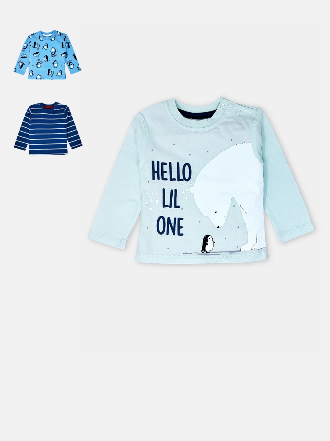 

The Boo Club Kids Green & Blue Pack Of 3 Printed T-shirt