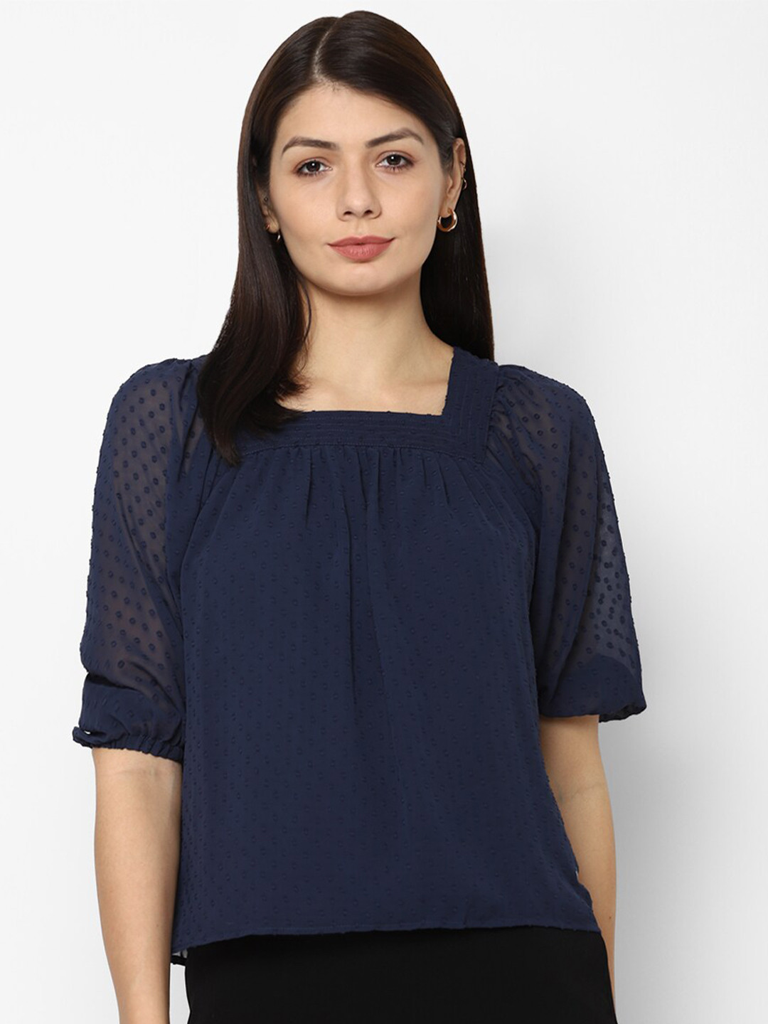 

Allen Solly Woman Navy Blue Top