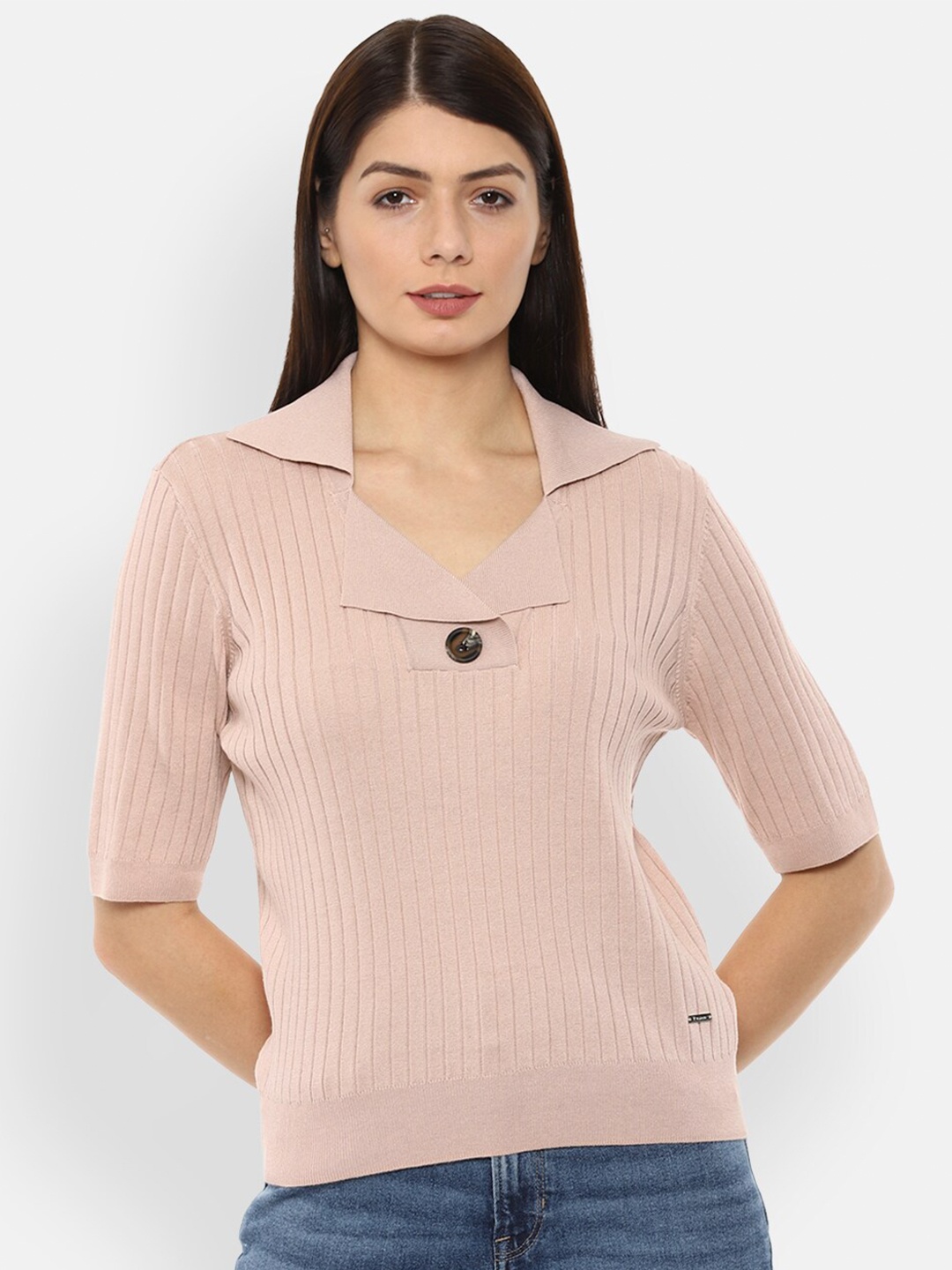 

Van Heusen Woman Women Pink Striped Top