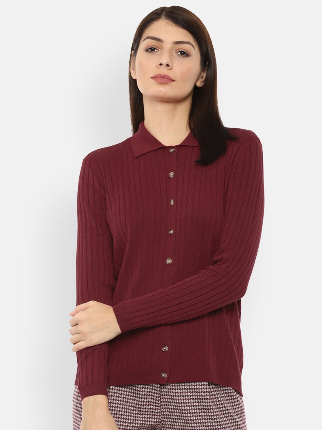 

Van Heusen Woman Maroon Shirt Style Top