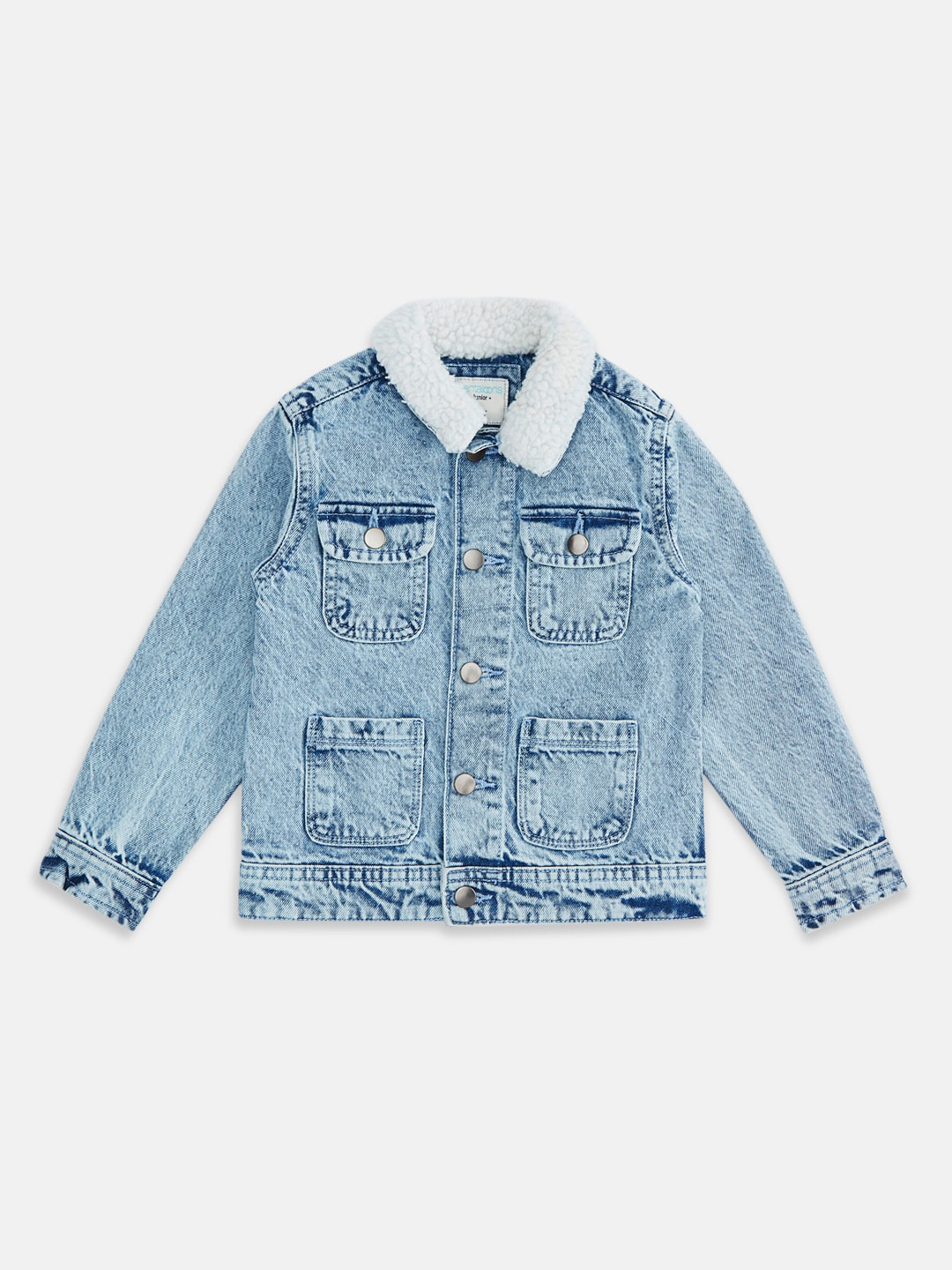 

Pantaloons Junior Boys Blue Cotton Denim Jacket