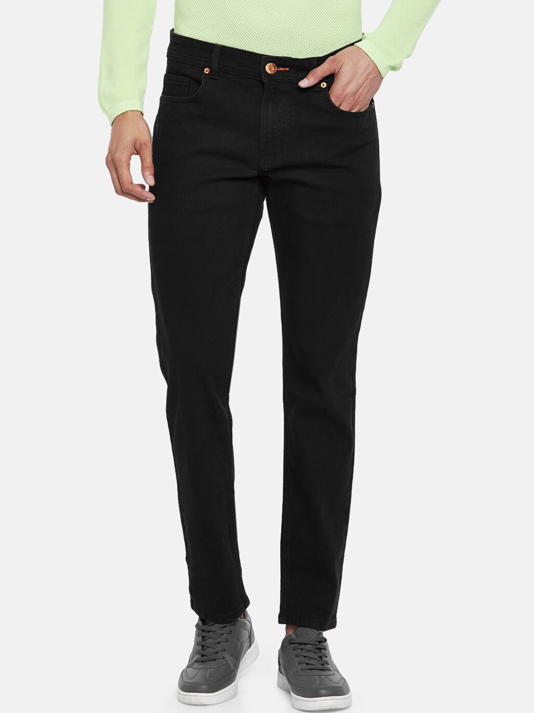 

People Men Black Slim Fit Low-Rise Jeans