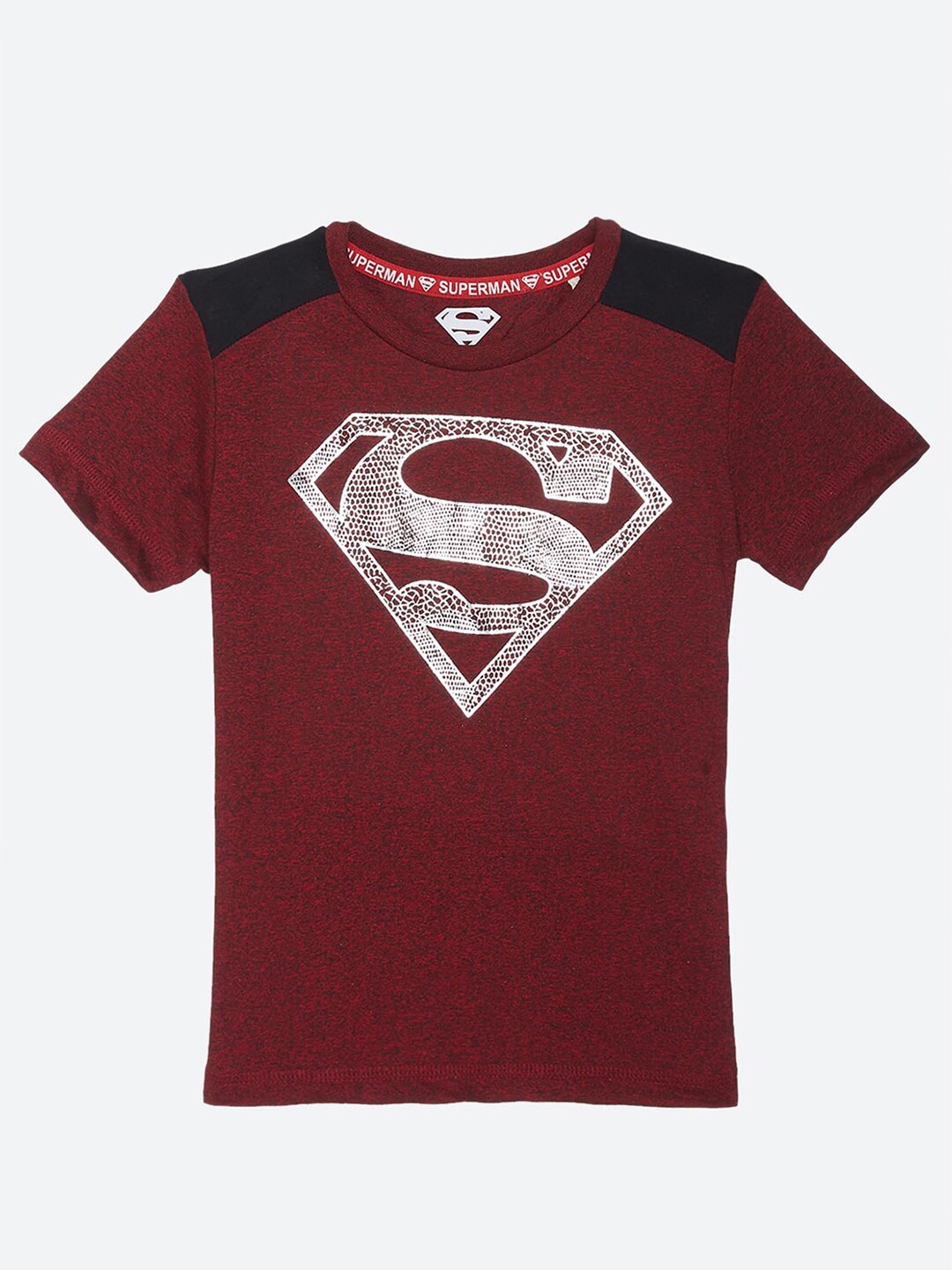 

Kids Ville Boys Black Superman Printed Pure Cotton T-shirt