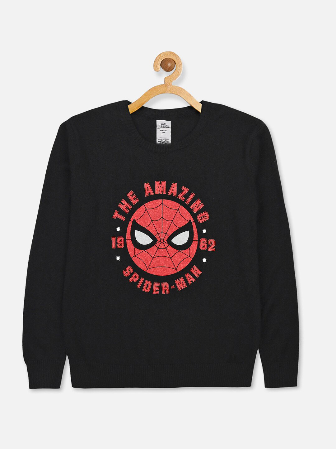 

Kids Ville Boys Black & Red Spiderman Printed Pullover