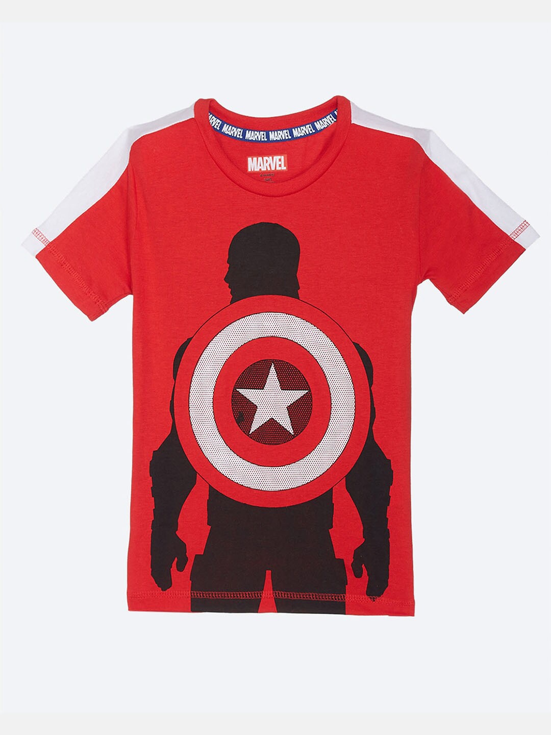 

Kids Ville Boys Red Captain America Printed T-shirt