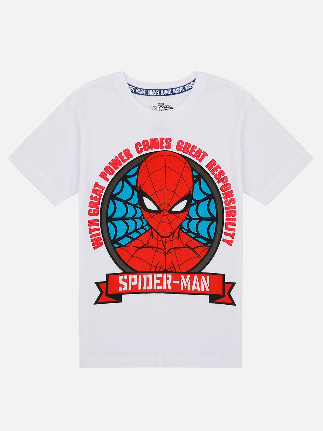 

Kids Ville Boys White Spider-Man Printed Pure Cotton T-shirt