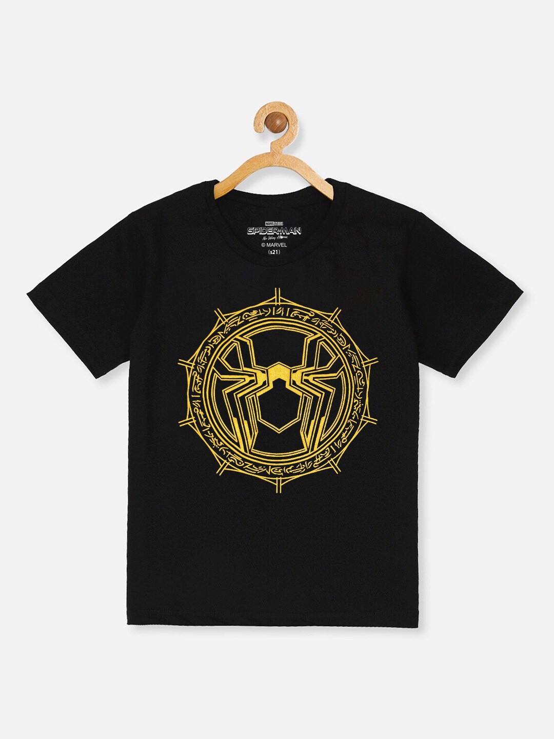 

Kids Ville Boys Black Spider-Man Printed T-shirt