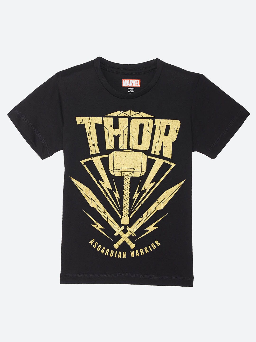 

Kids Ville Boys Black Thor Printed Pure Cotton T-shirt