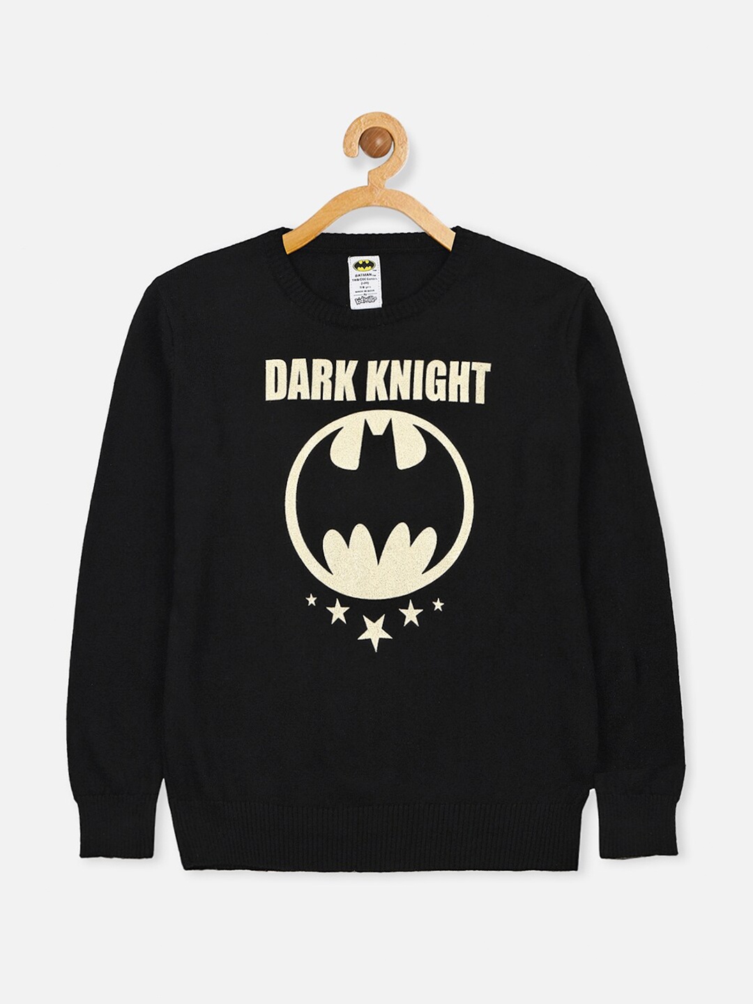 

Kids Ville Boys Black Batman Logo Printed Pullover
