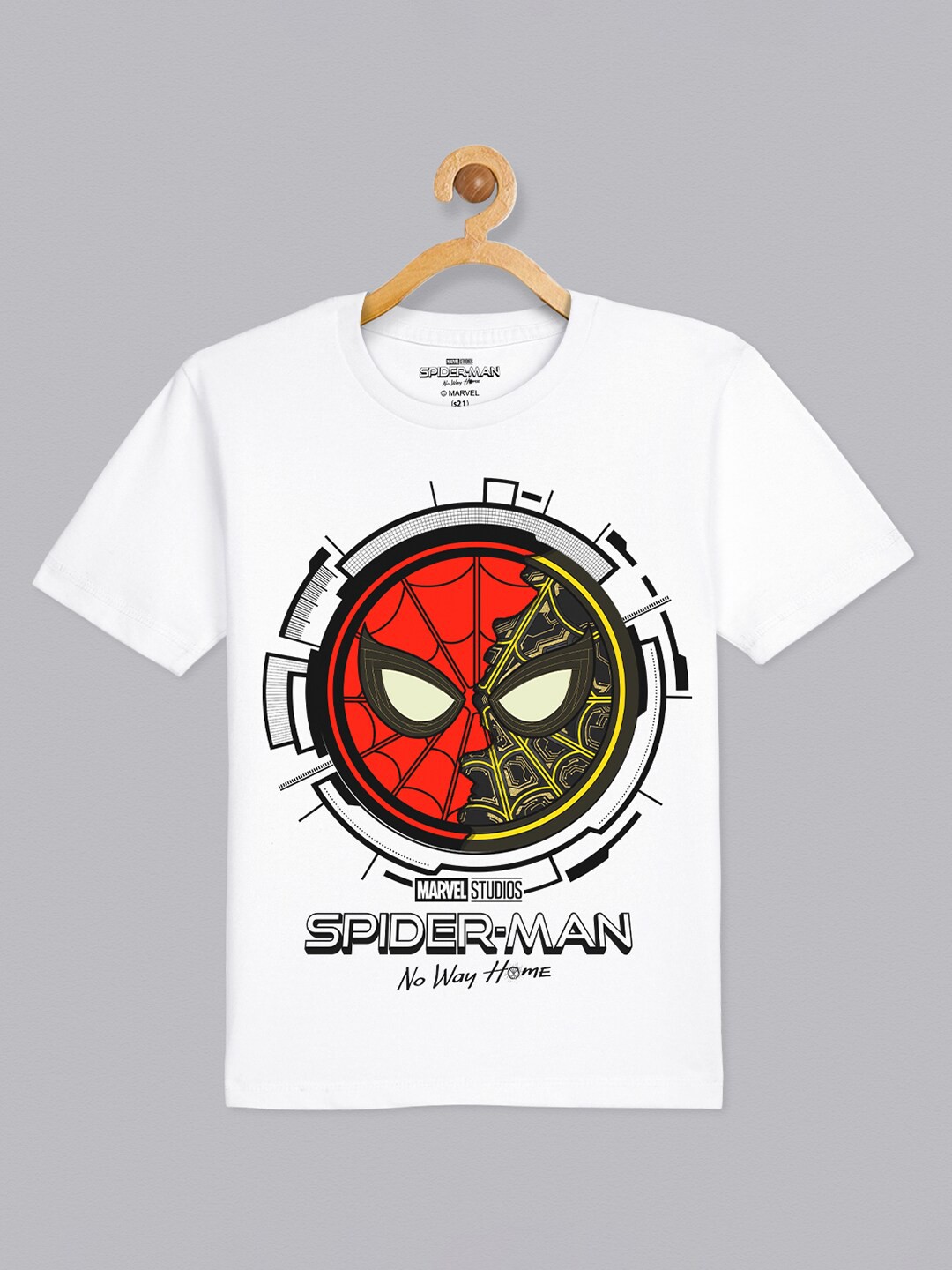 

Kids Ville Boys White Spider-Man Printed Drop-Shoulder Sleeves T-shirt
