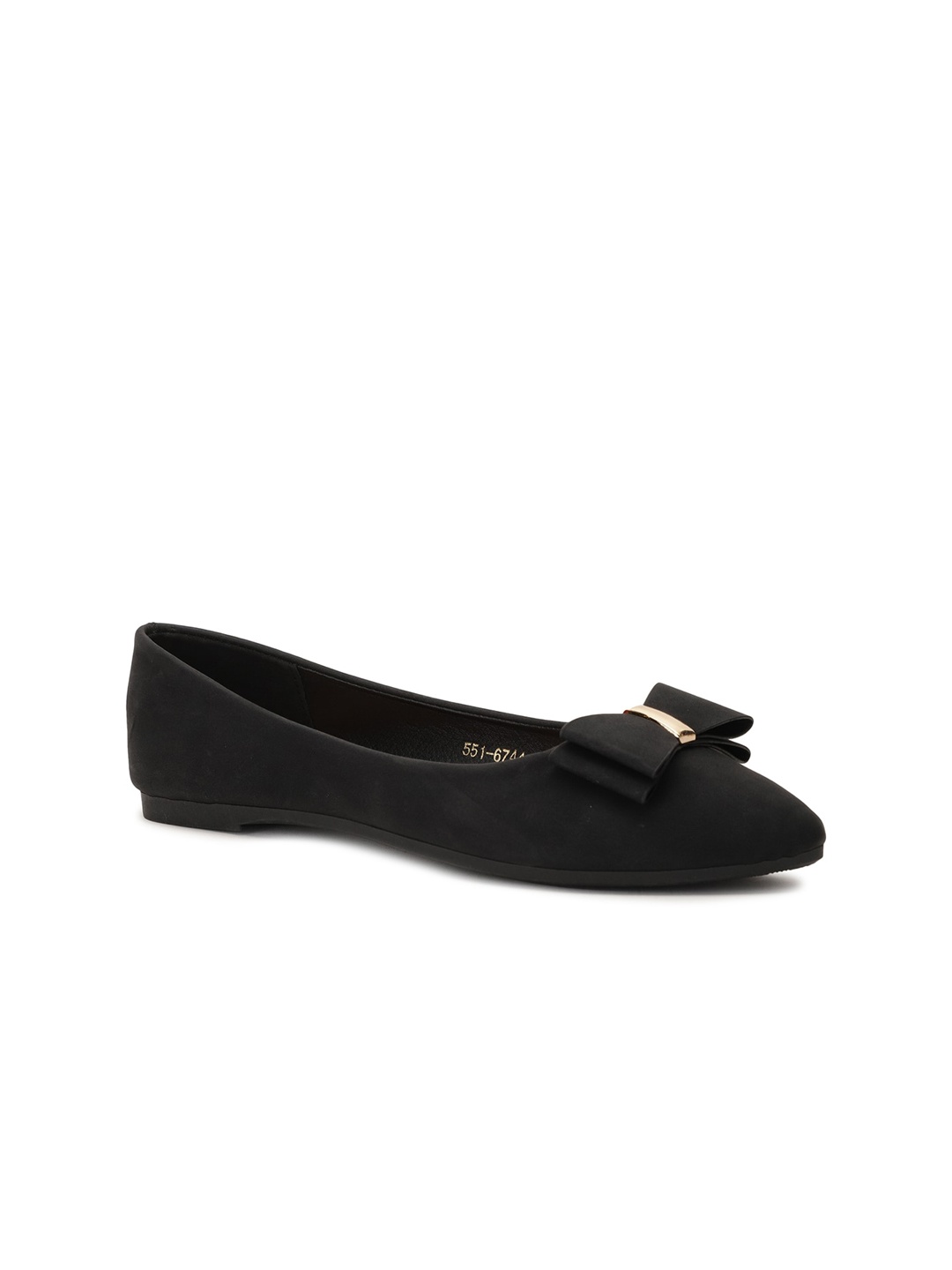 

Bata Women Black Ballerinas with Bows Flats