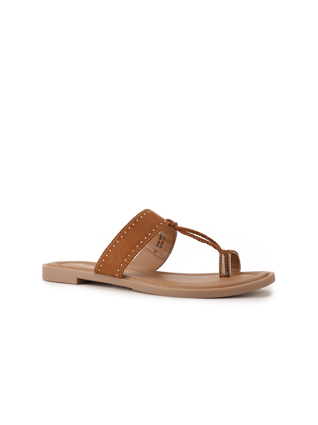 

Bata Women Brown Open Toe Flats with Laser Cuts