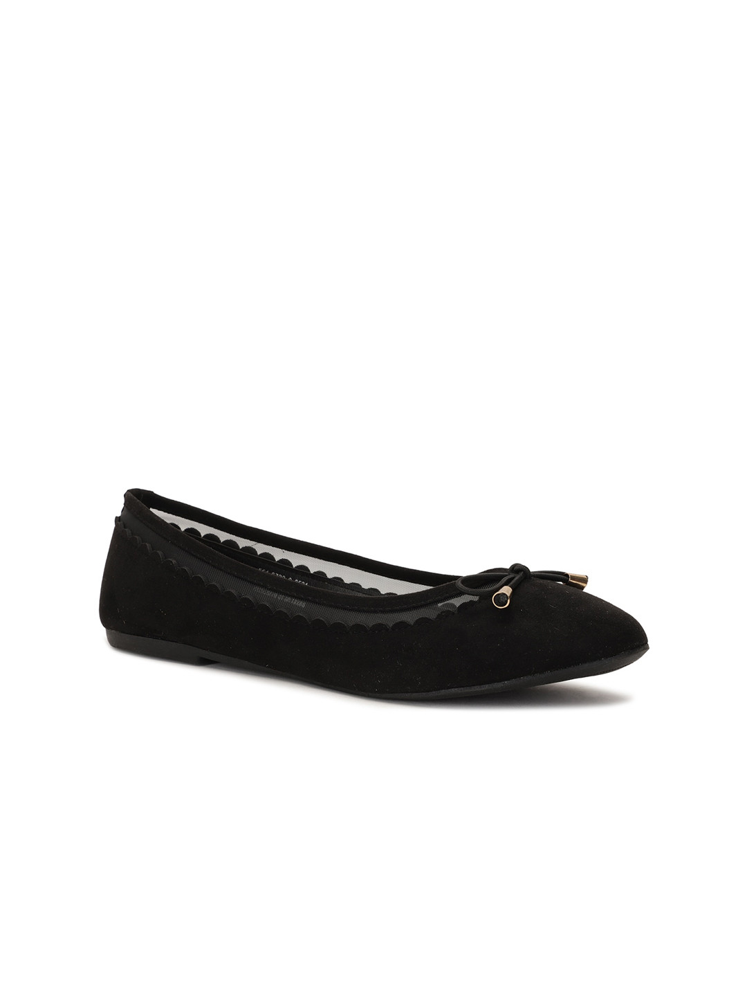 

Bata Women Black Ballerinas with Bows Flats