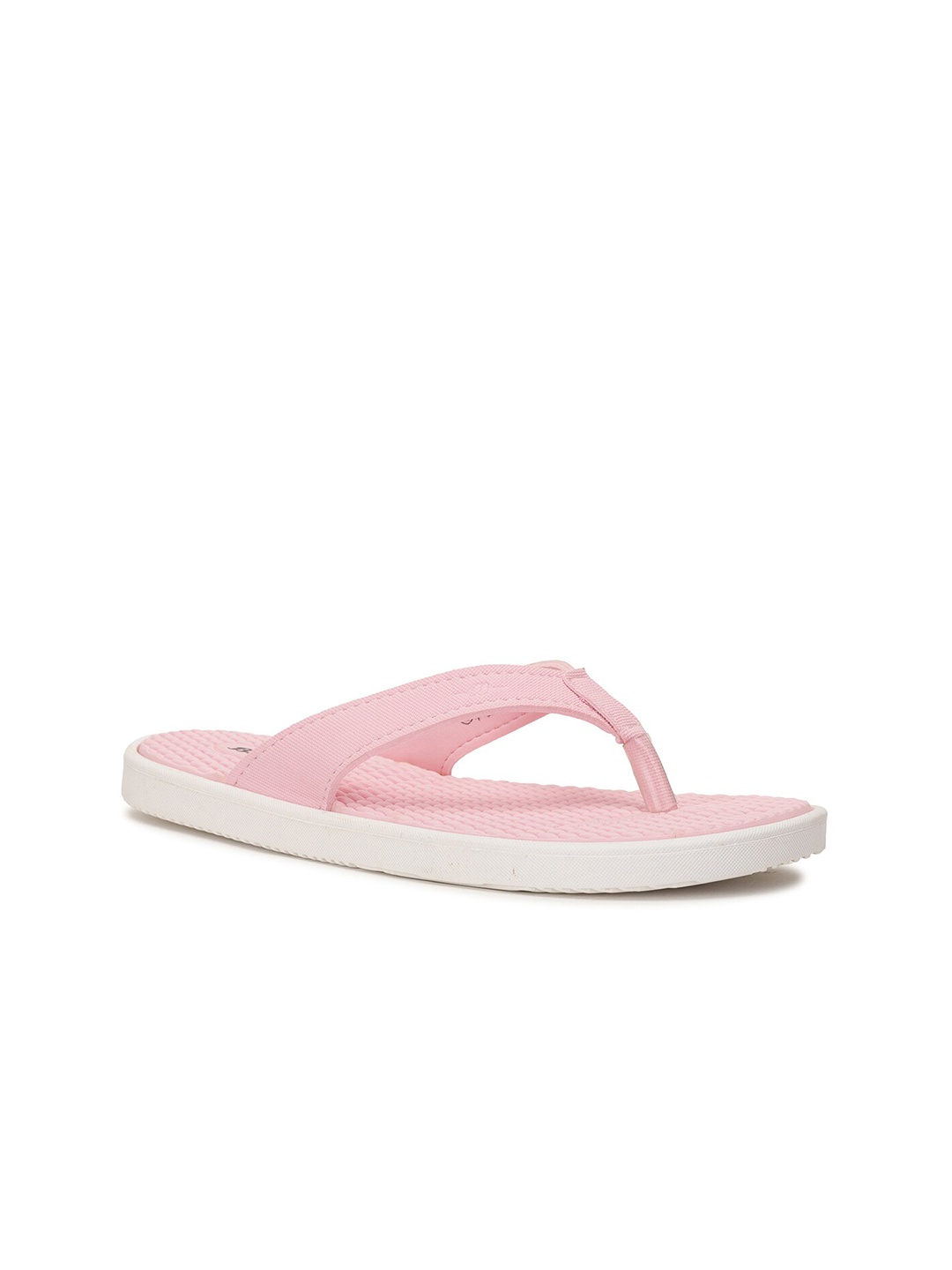 

Bata Women Peach-Coloured & White Room Slippers