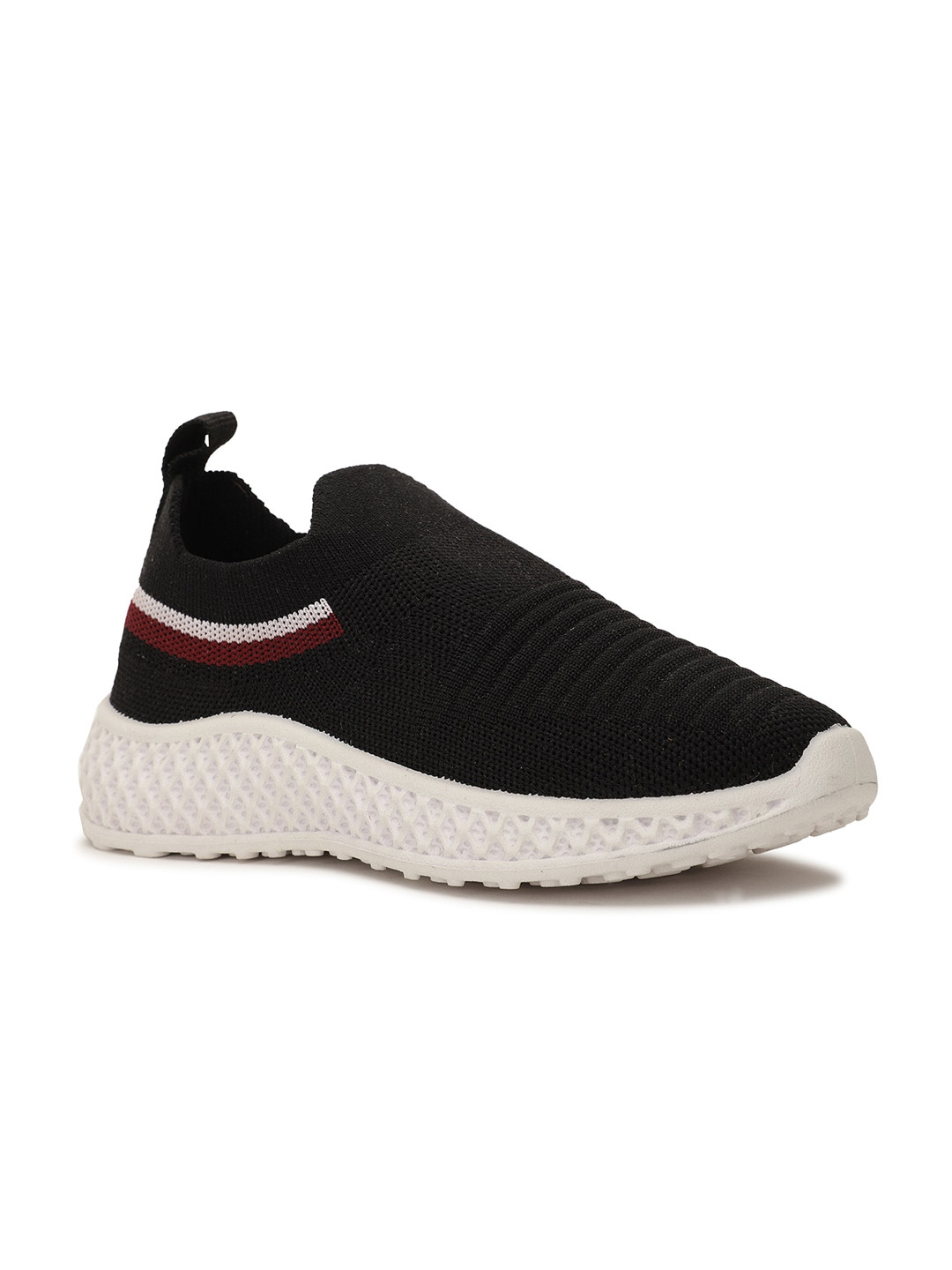 

Bubblegummers Boys Black Woven Design Slip-On Sneakers