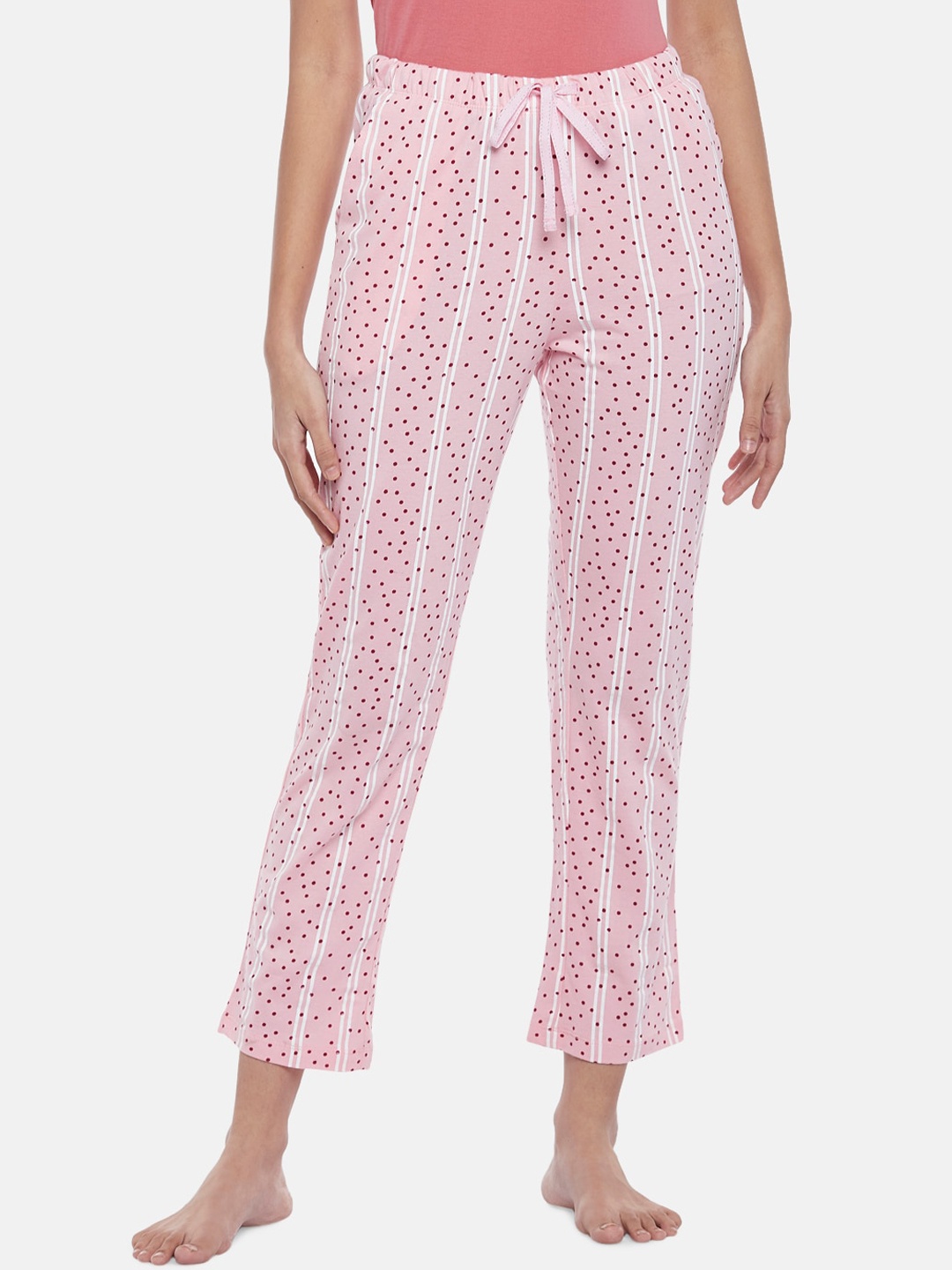 

Dreamz by Pantaloons Women Pink Cotton Printed Lounge Pants