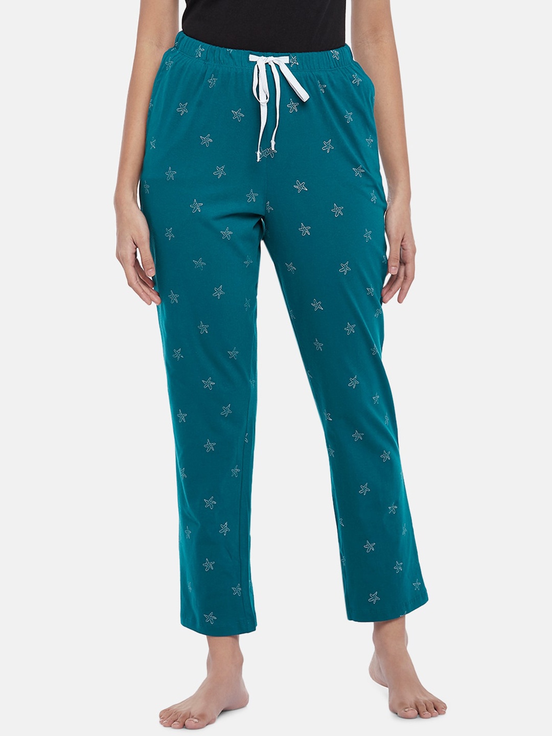 

Dreamz by Pantaloons Woman Blue Printed Lounge Pants
