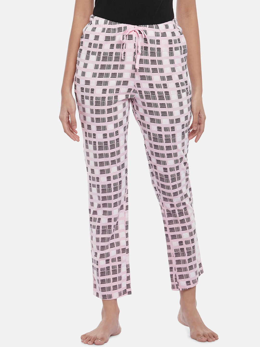

Dreamz by Pantaloons Women Pink Printed Cotton Lounge Pants