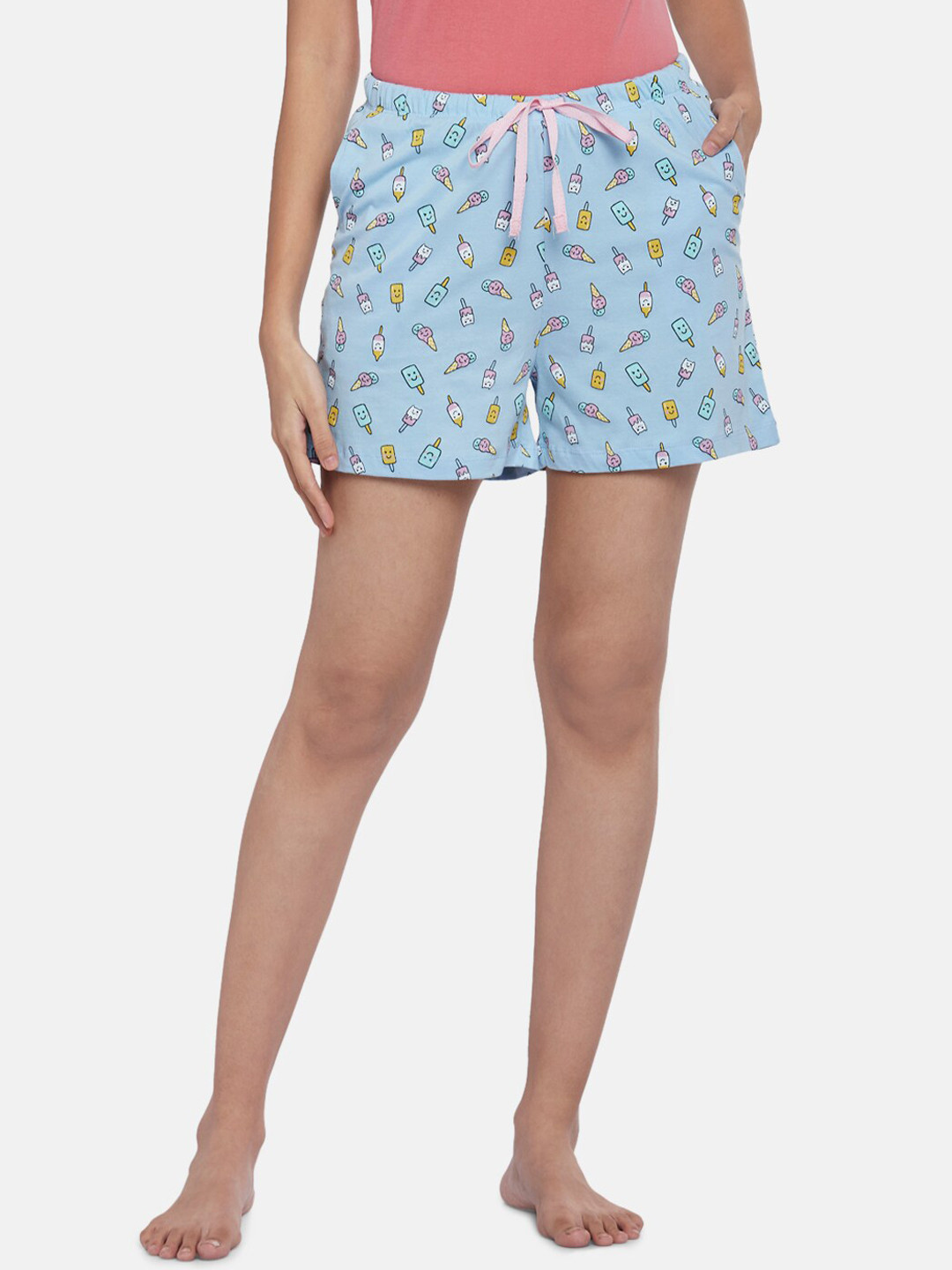 

Dreamz by Pantaloons Women Blue Floral Printed Shorts