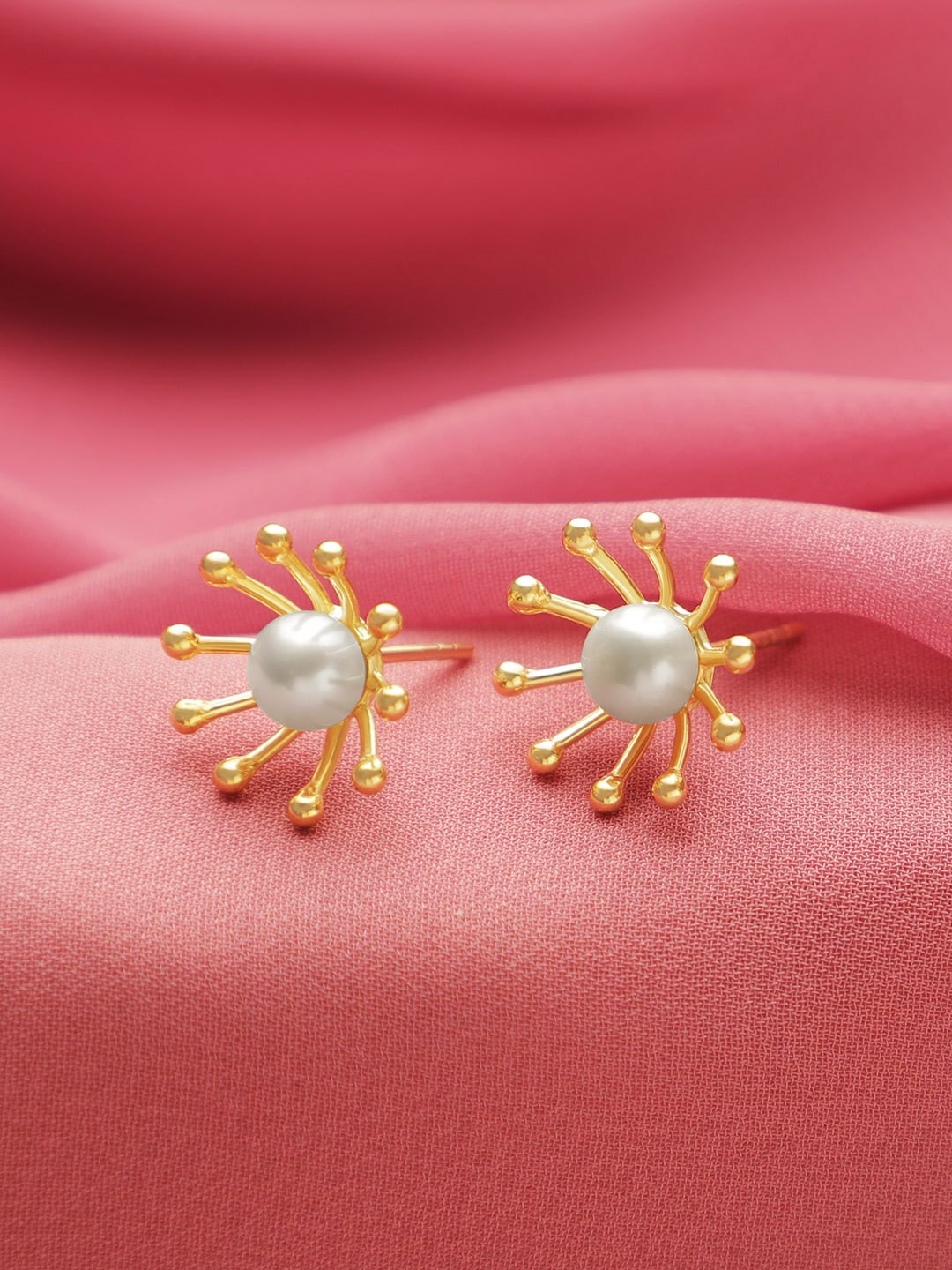 

GIVA 925 Sterling Silver 18K Gold Plated Pearl Sunshine Stud Earrings