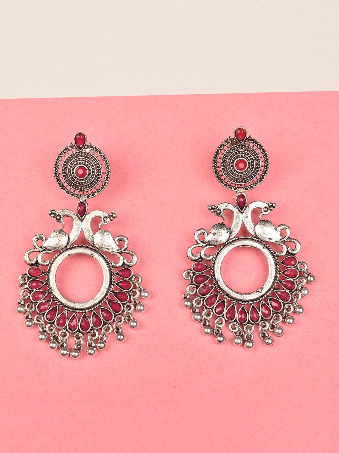 

Indi INSIDE Silver-Toned Contemporary Chandbalis Earrings