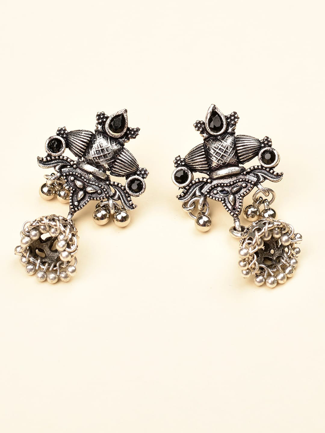 

Indi INSIDE Silver-Toned Contemporary Studs Earrings