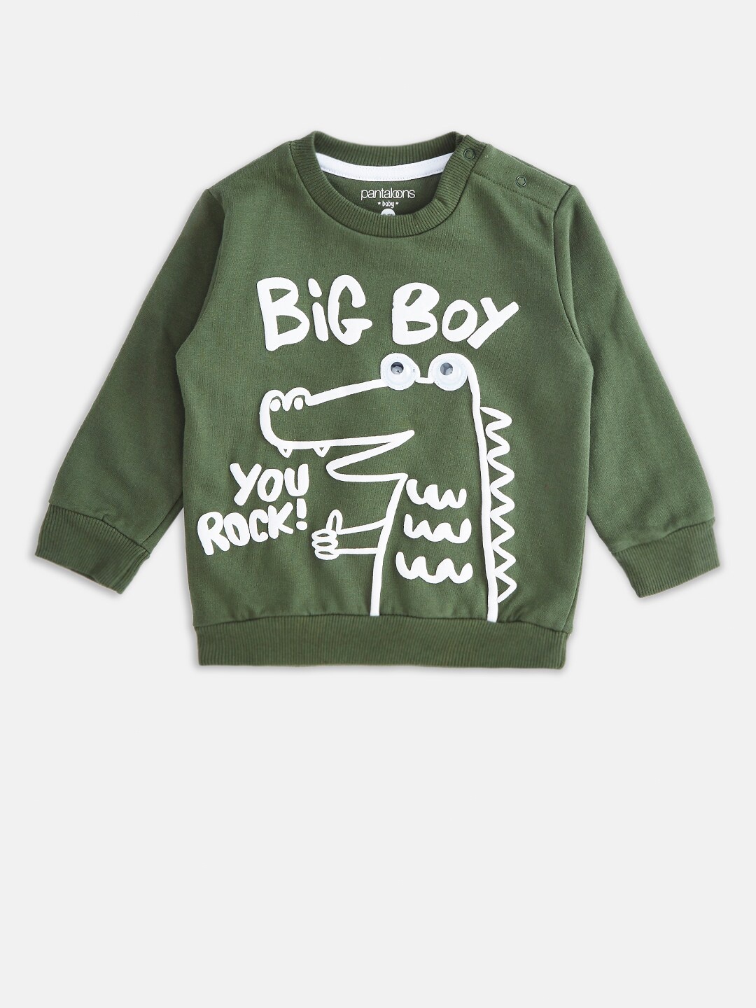 

Pantaloons Baby Boys Green Printed Sweatshirt